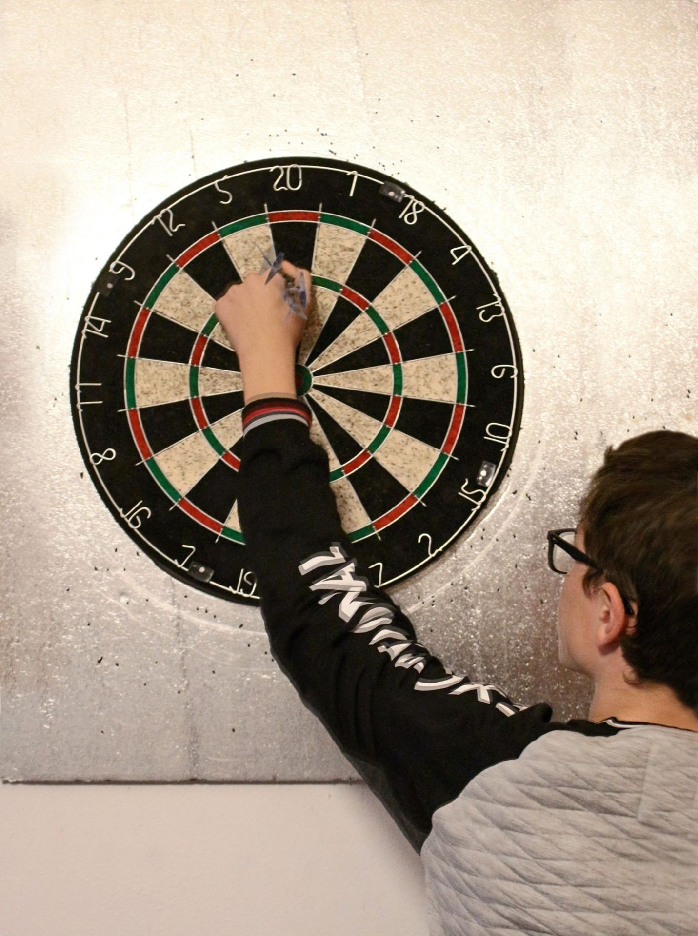 Darts: The pattern on the board, The center, Bullseye, Games played with a darts board. 1440x1920 HD Background.