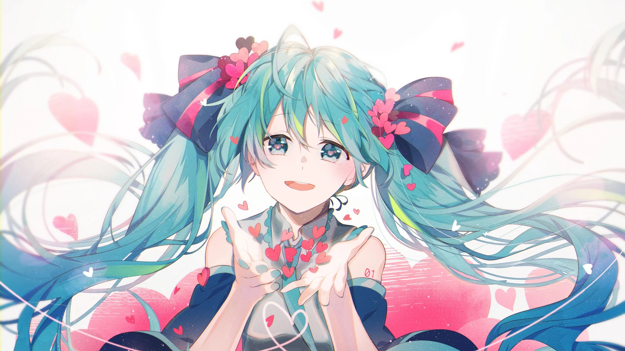 Hatsune Miku music, Cute Miku backgrounds, 2560x1440 HD Desktop