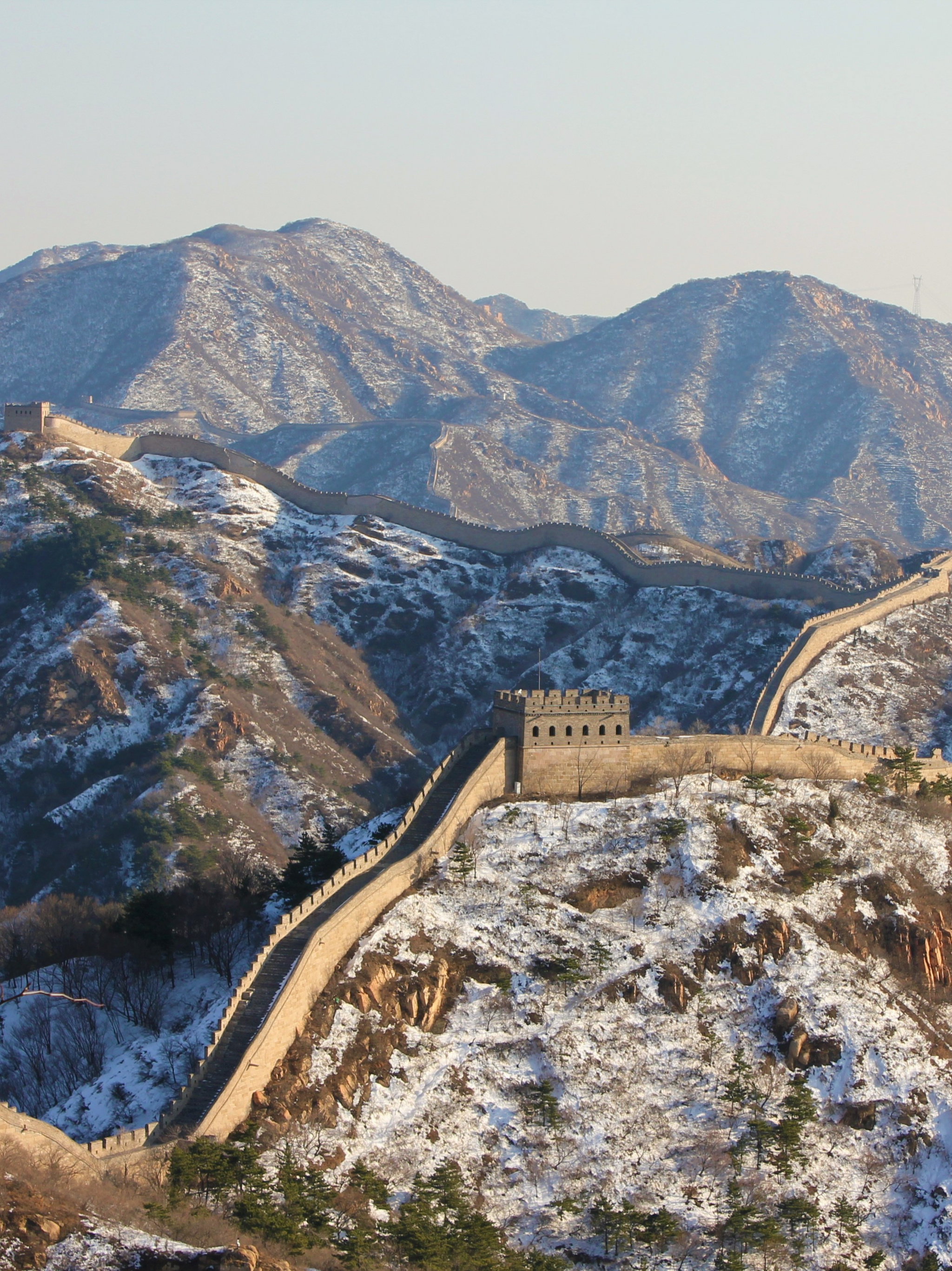 Great Wall of China: One of the largest building-construction projects ever carried out. 2050x2740 HD Background.