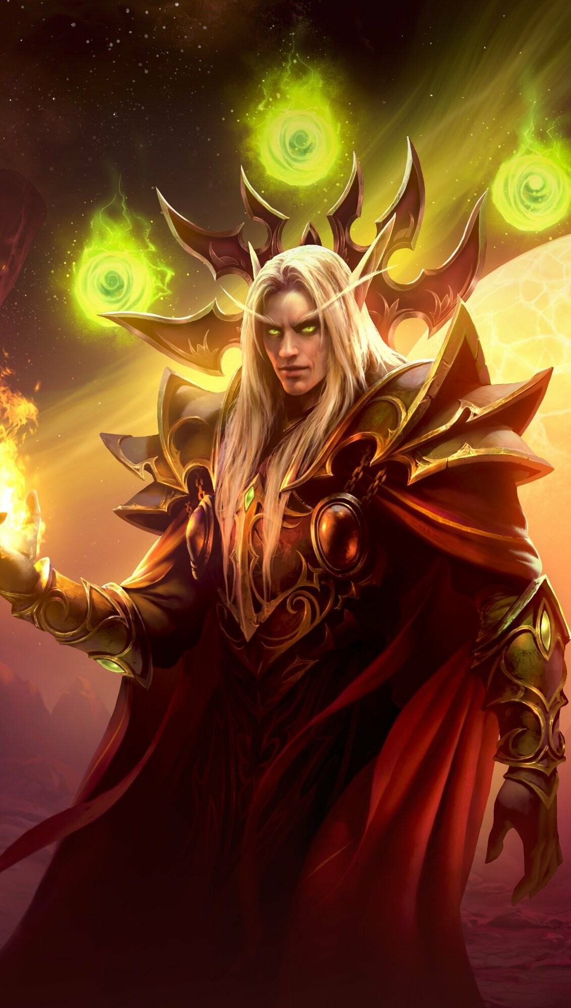 World of Warcraft: Kael’thas Sunstrider, Blood Elf, Tempest Keep. 1130x2000 HD Wallpaper.