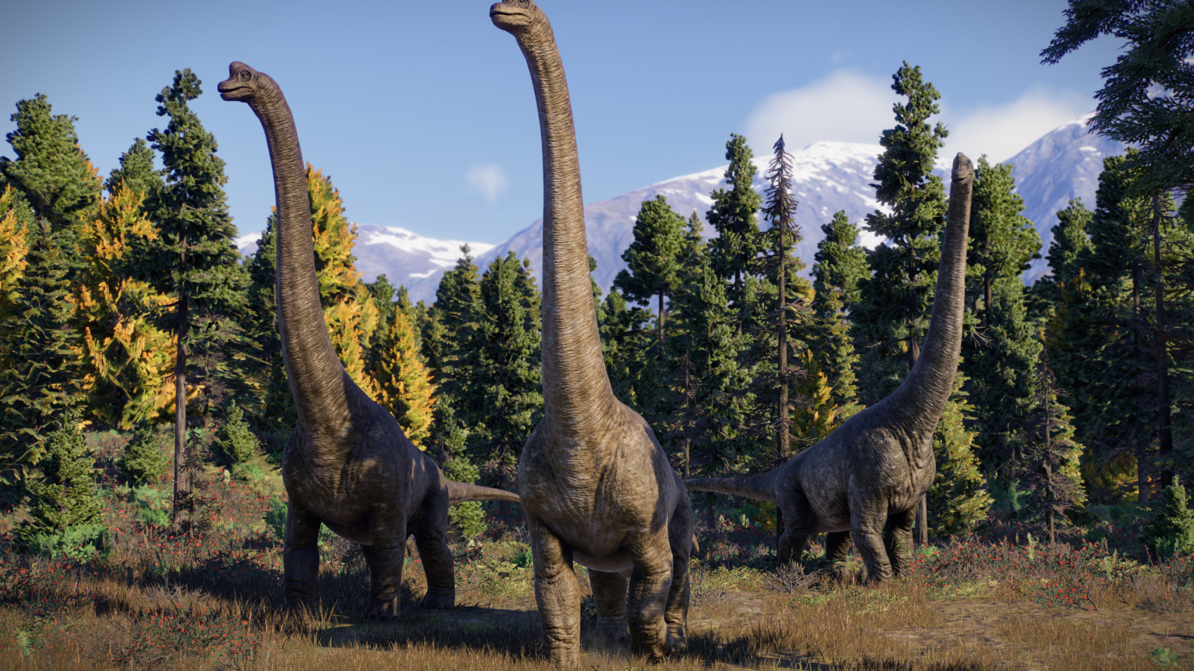 Jurassic World Evolution 2, Riot pixels images, Brachiosaurus, 3840x2160 4K Desktop