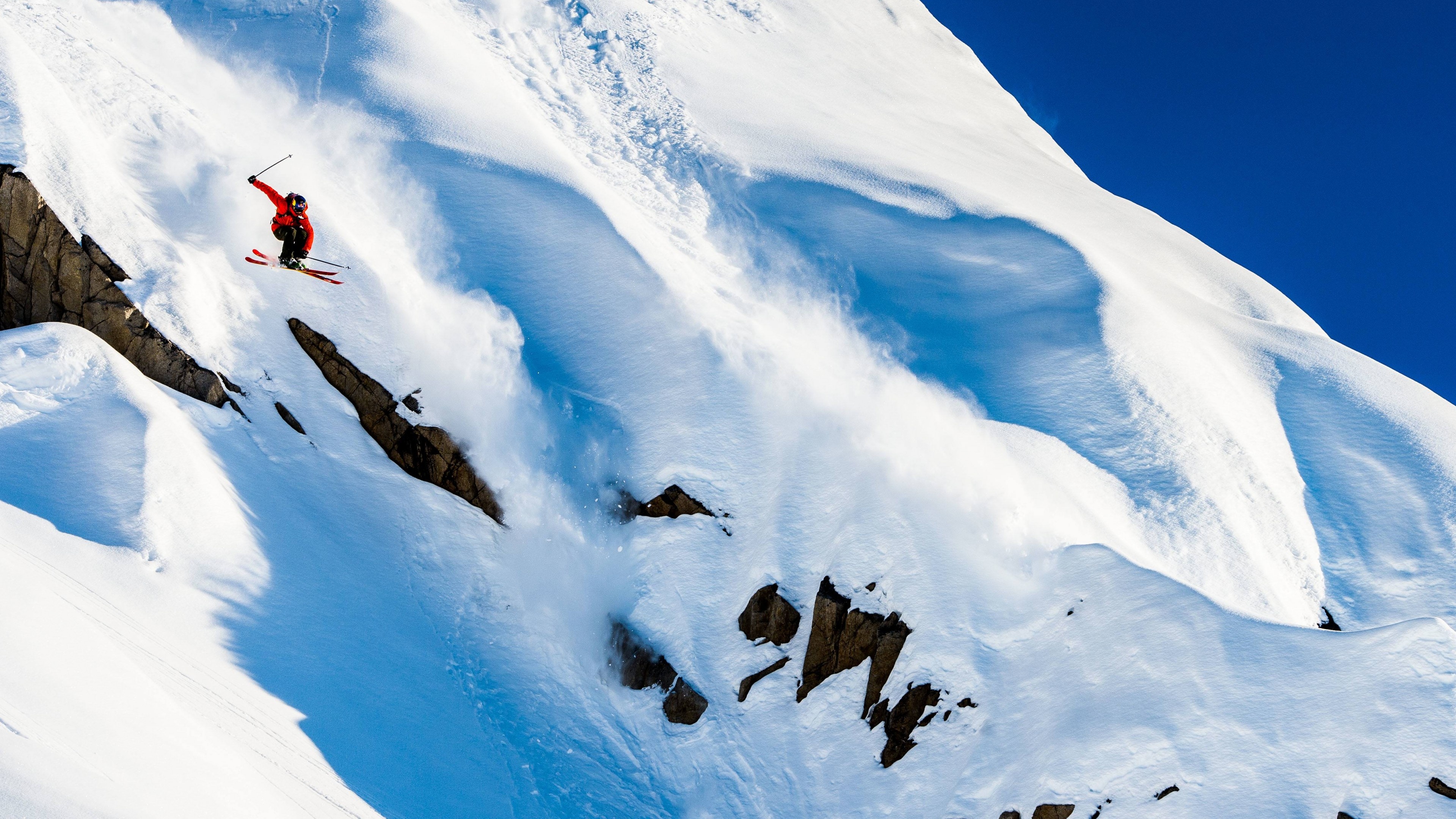 Skiing: Markus Eder, Mountains, Snow, Winter, Nature, Extreme sports. 3840x2160 4K Background.