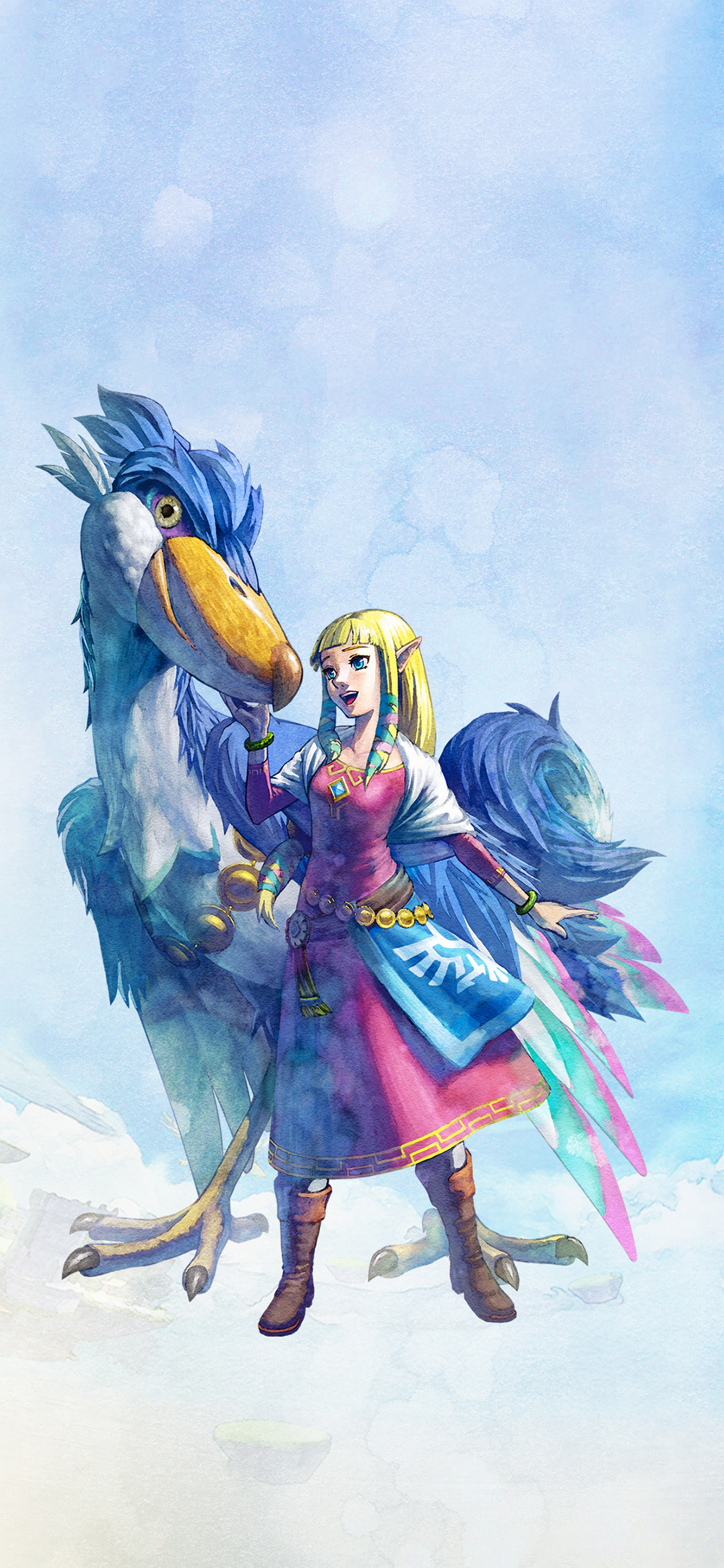 Skyward Sword, Zelda's journey, Artistic inspiration, Gaming magnificence, 1170x2540 HD Handy