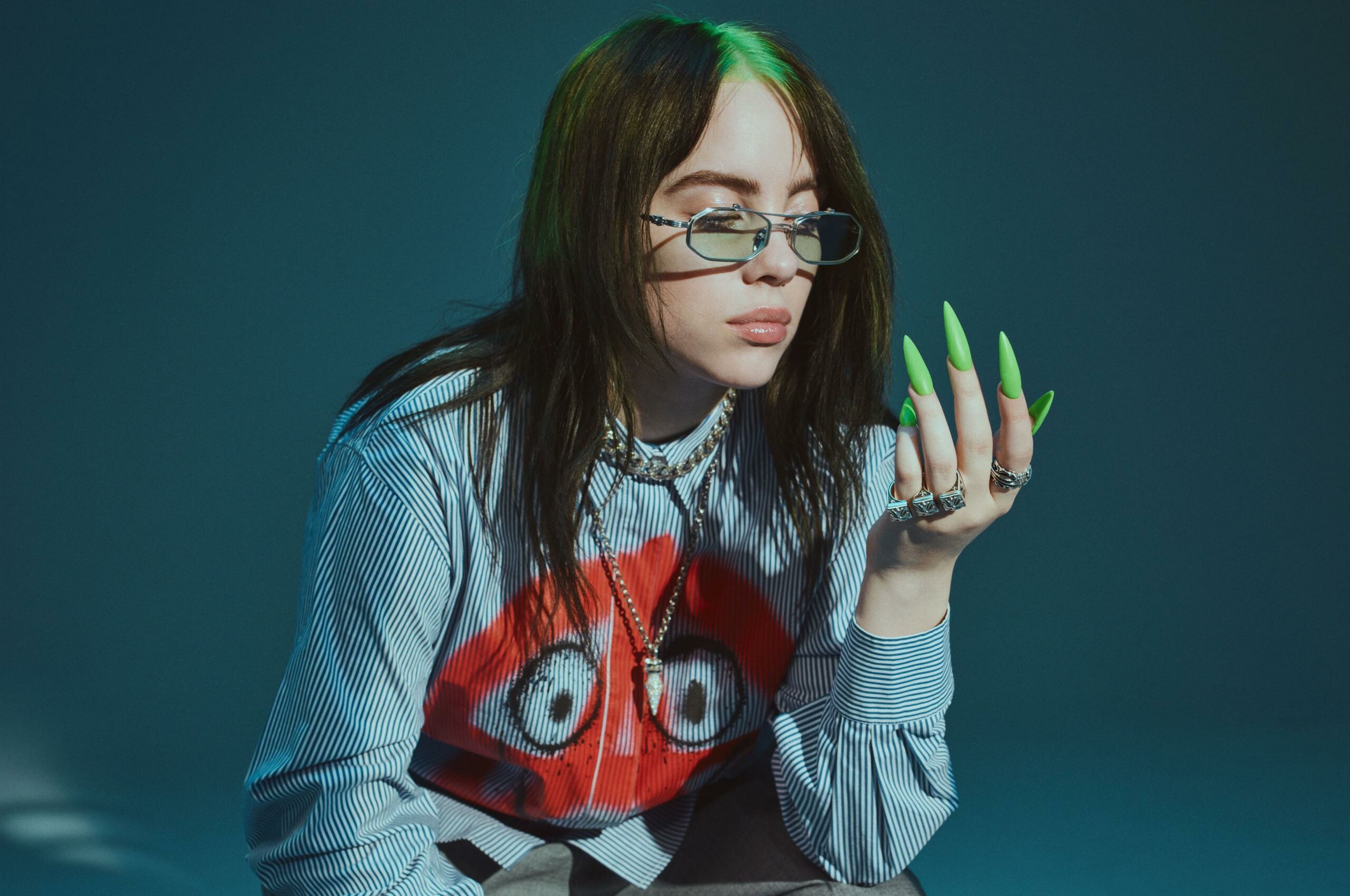 Billie Eilish: She was 13 when she recorded her first viral hit, “Ocean Eyes,” Pop singer. 2560x1700 HD Background.