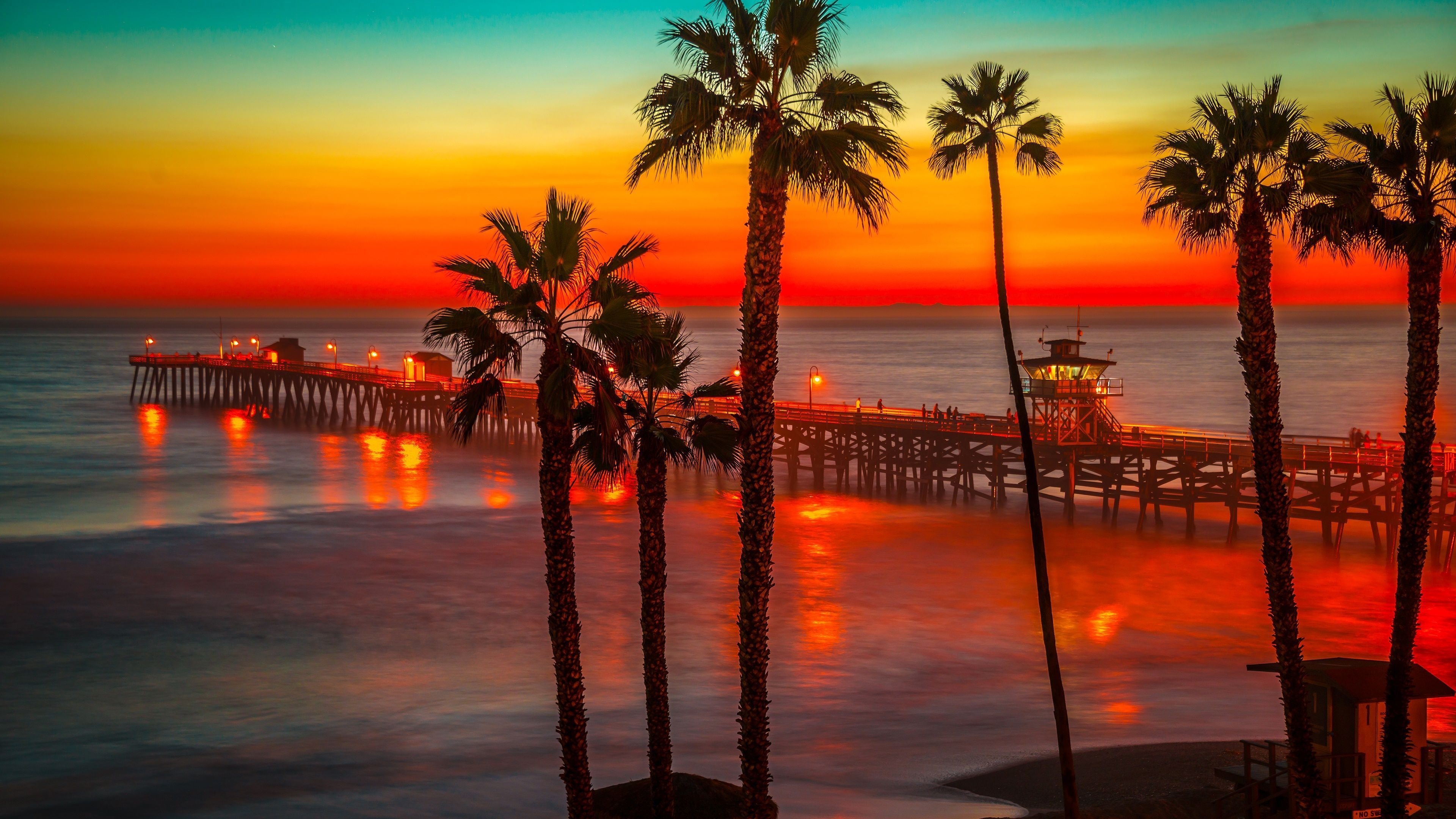 California sunset, 4K wallpapers, HD backgrounds, Golden hour, 3840x2160 4K Desktop