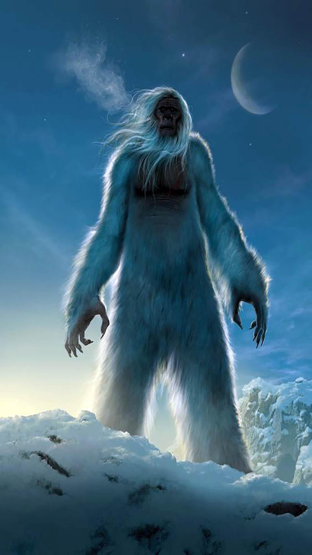 Abominable snowman, Yeti legend, Mythical creature, Mysterious sightings, 1080x1920 Full HD Phone