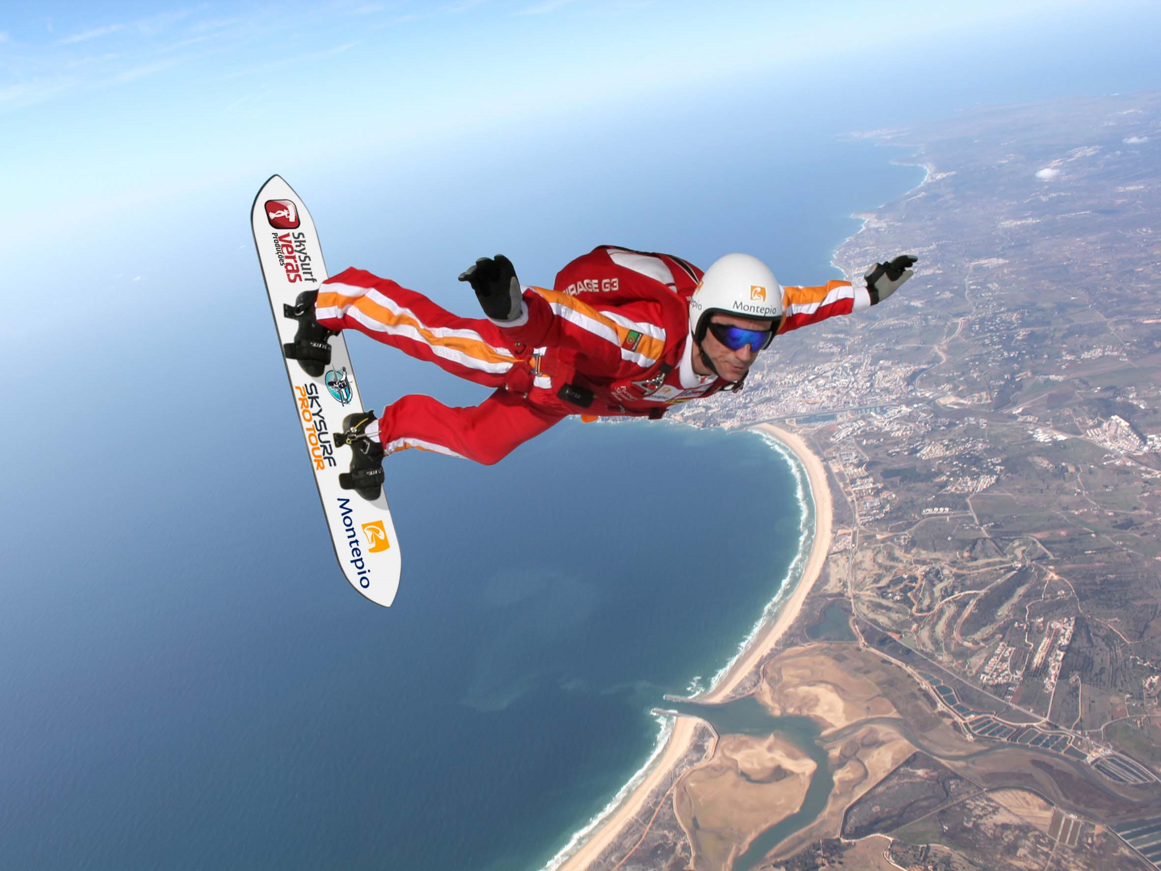 Skysurfing: Skysurf board, Skydiving, Extreme adventure sport. 2370x1780 HD Wallpaper.