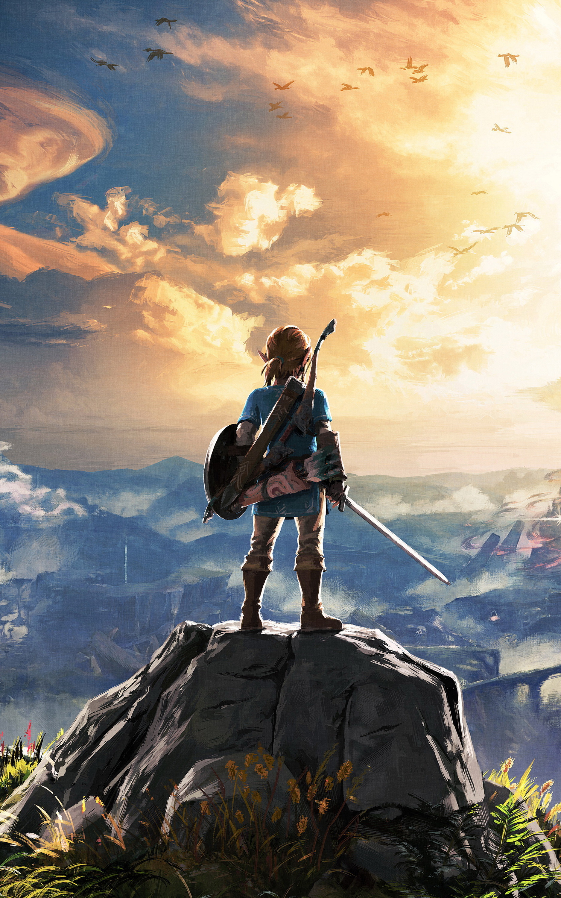 Zelda on Android, Hyrule exploration, Legendary hero, Epic journey, Fantastical world, 1880x3000 HD Handy