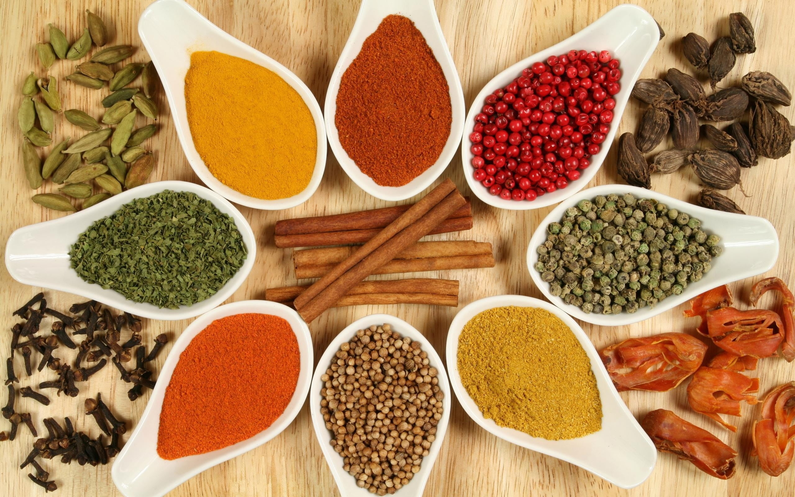Assorted spices, Culinary variety, Flavorful cooking, Exquisite tastes, 2560x1600 HD Desktop
