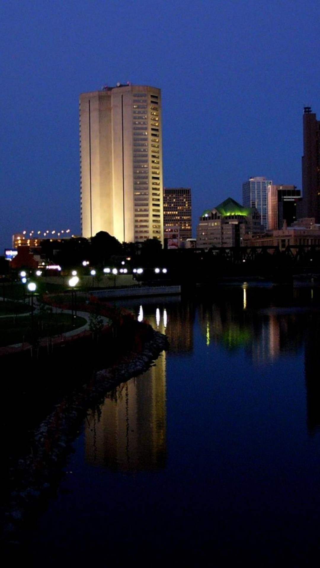 Columbus (Ohio), Travels, At night, HD wallpaper, 1080x1920 Full HD Phone