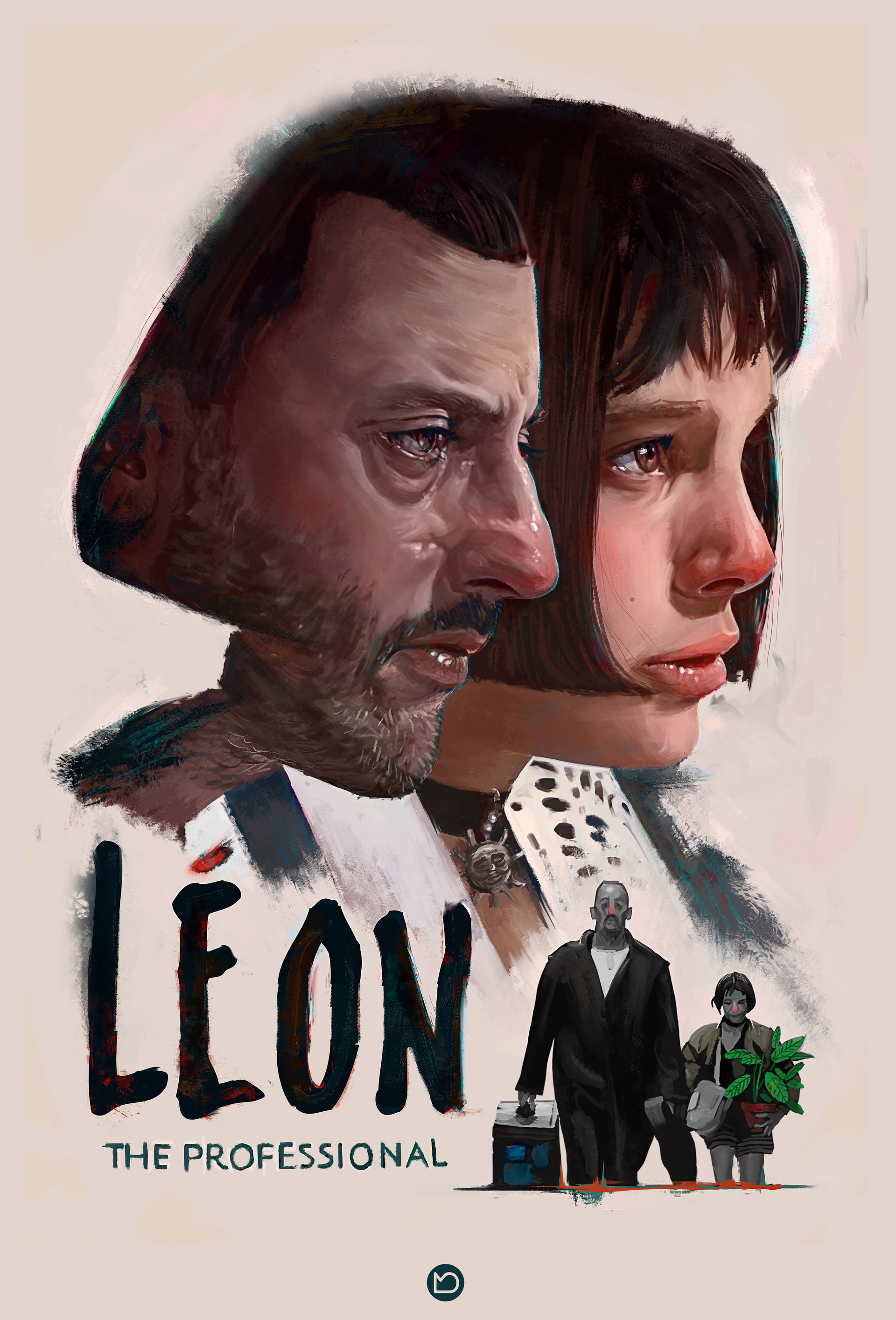 Leon: Pop Art, Classic Film, Retro Vintage Movie Poster, Canvas Painting. 1920x2830 HD Wallpaper.