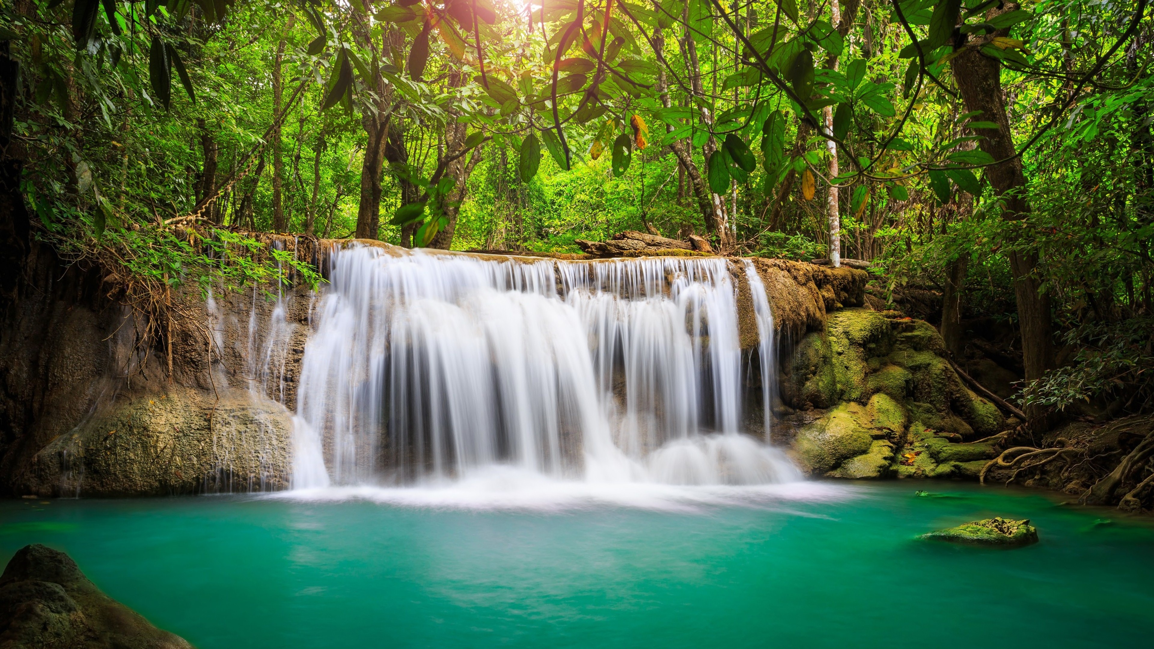 Erawan National Park, 4K waterfall wallpapers, Breathtaking scenery, Natural beauty, 3840x2160 4K Desktop