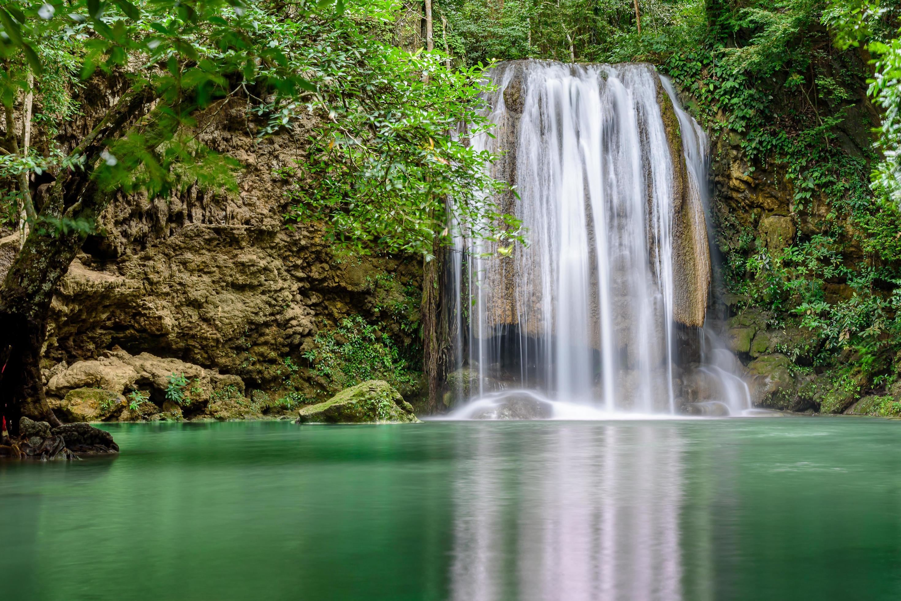 Erawan National Park, Majestic waterfall, Tropical paradise, Surreal beauty, 2940x1960 HD Desktop