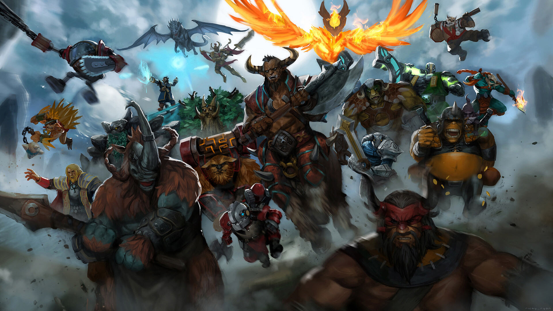 Dota 2: Heroes, First made available to the public at Gamescom in 2011. 1920x1080 Full HD Wallpaper.