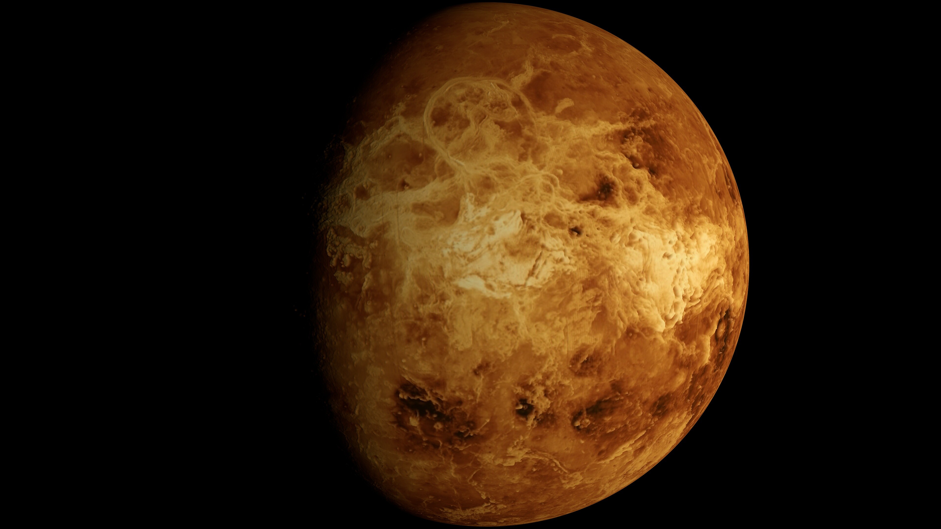 Venus: Space, The brightest natural object in Earth's sky aside from the Sun and Moon. 3840x2160 4K Wallpaper.