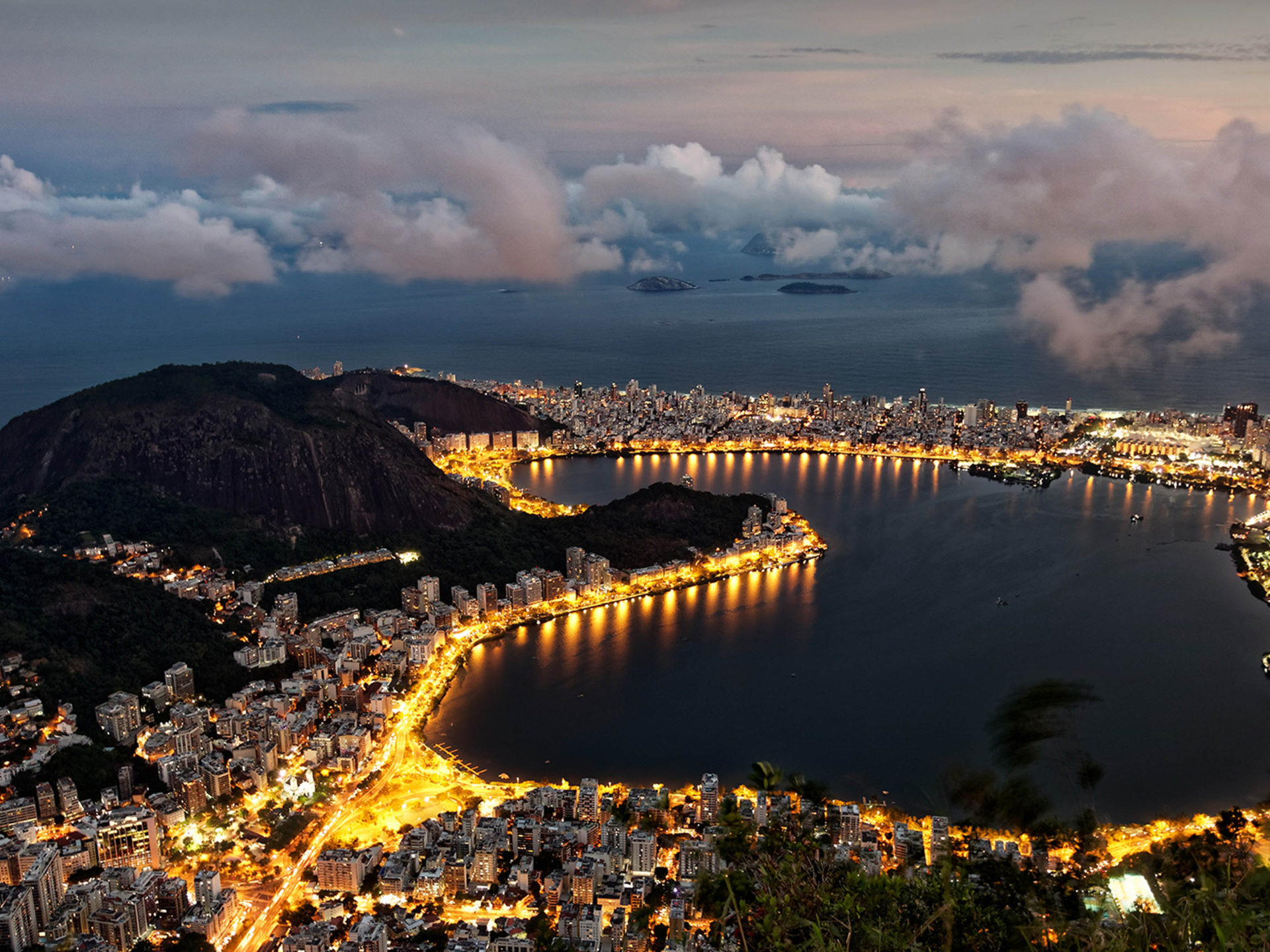 Rio de Janeiro, Rodrigo de Freitas Lagoon, Corcovado mountain, Ultra HD, 1920x1440 HD Desktop