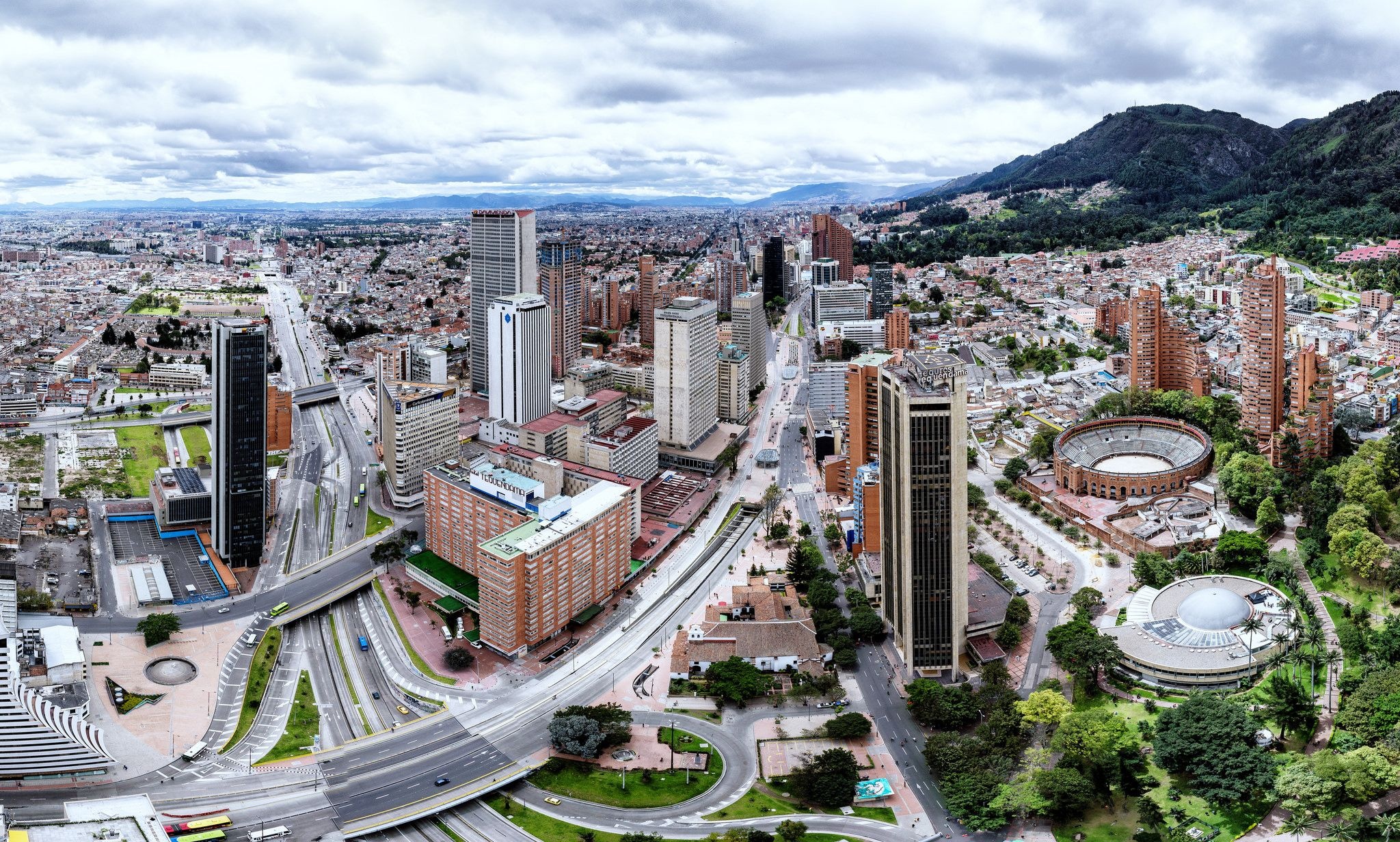 Bogota, Colombia, Panoramic view, City pictures, 2050x1240 HD Desktop