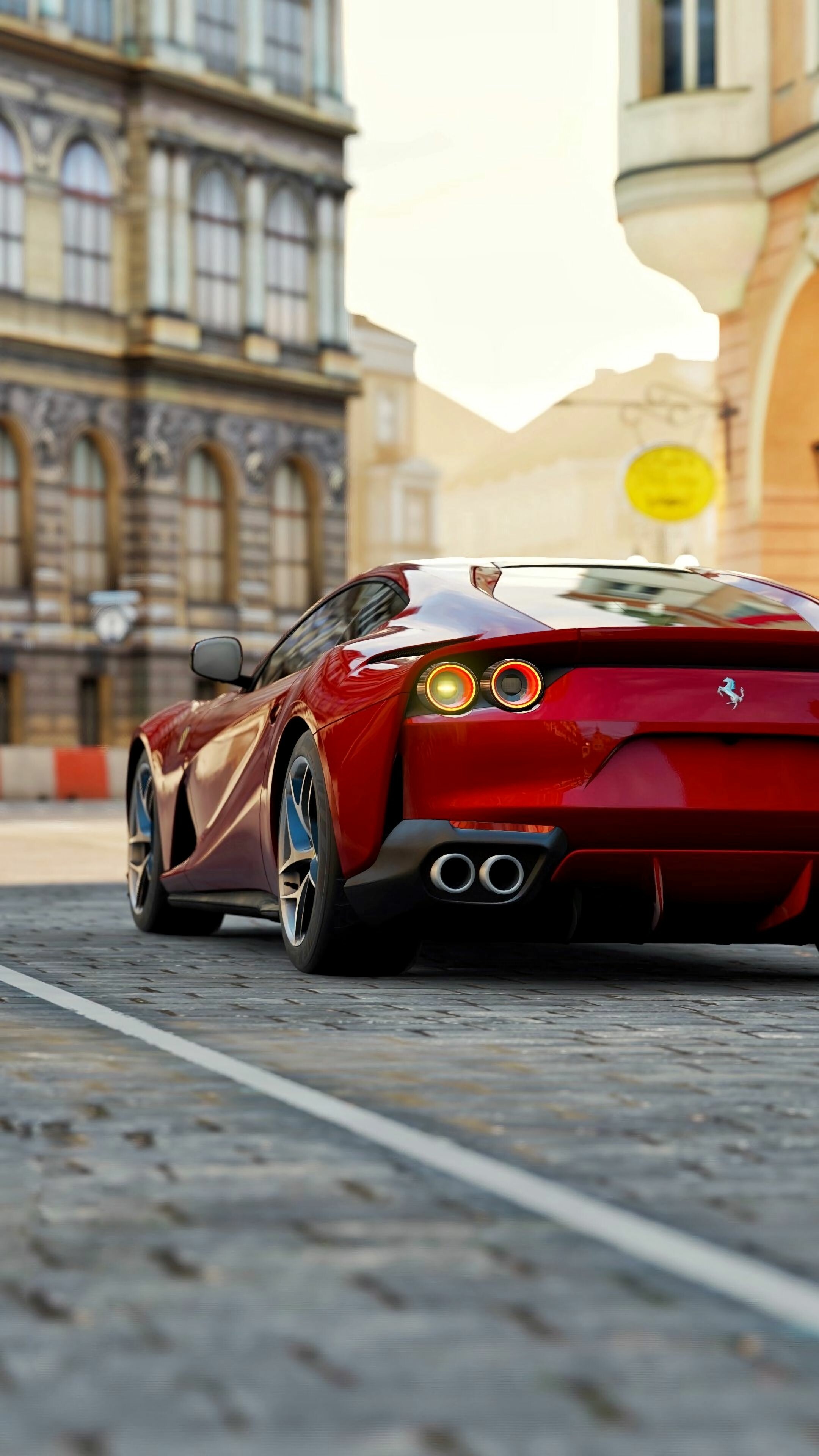 Ferrari: 812 Superfast, A front mid-engine, Rear-wheel-drive grand tourer. 2160x3840 4K Wallpaper.