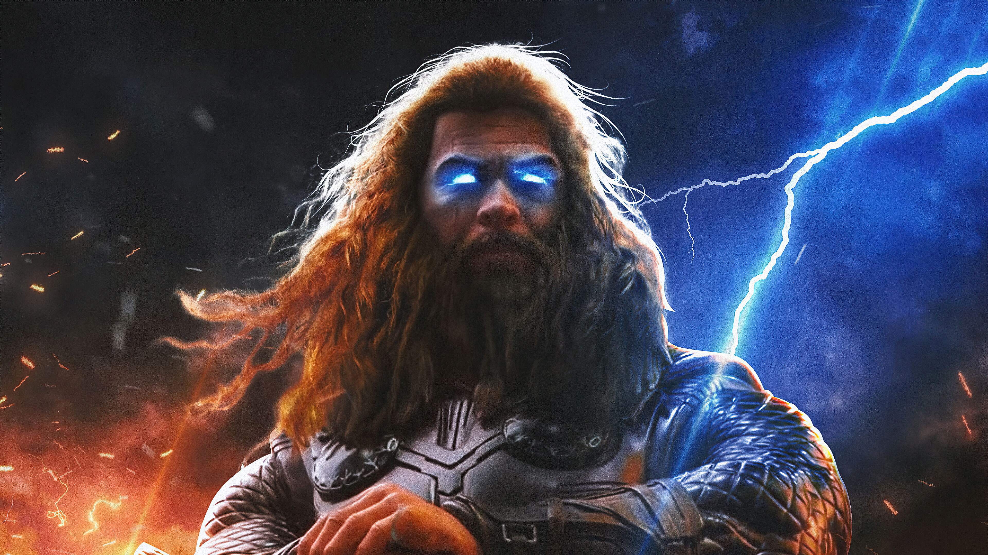 Thor: Love and Thunder: A fictional character portrayed by Chris Hemsworth, MCU, Superheroes. 3840x2160 4K Background.