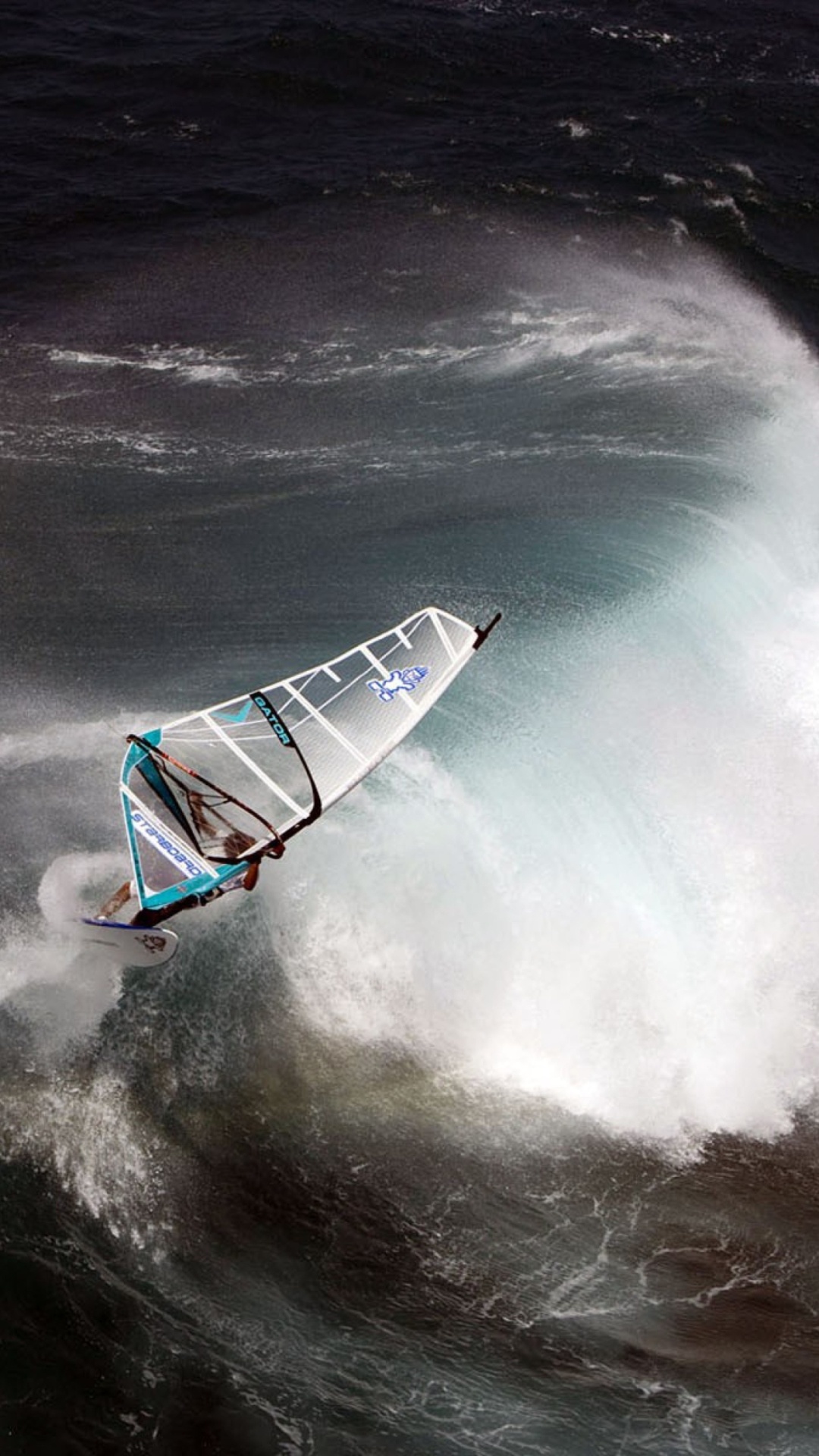 Windsurfing: Big Wave Windsurfing, The Most Extreme Water Sport To Try In Summer. 1080x1920 Full HD Background.