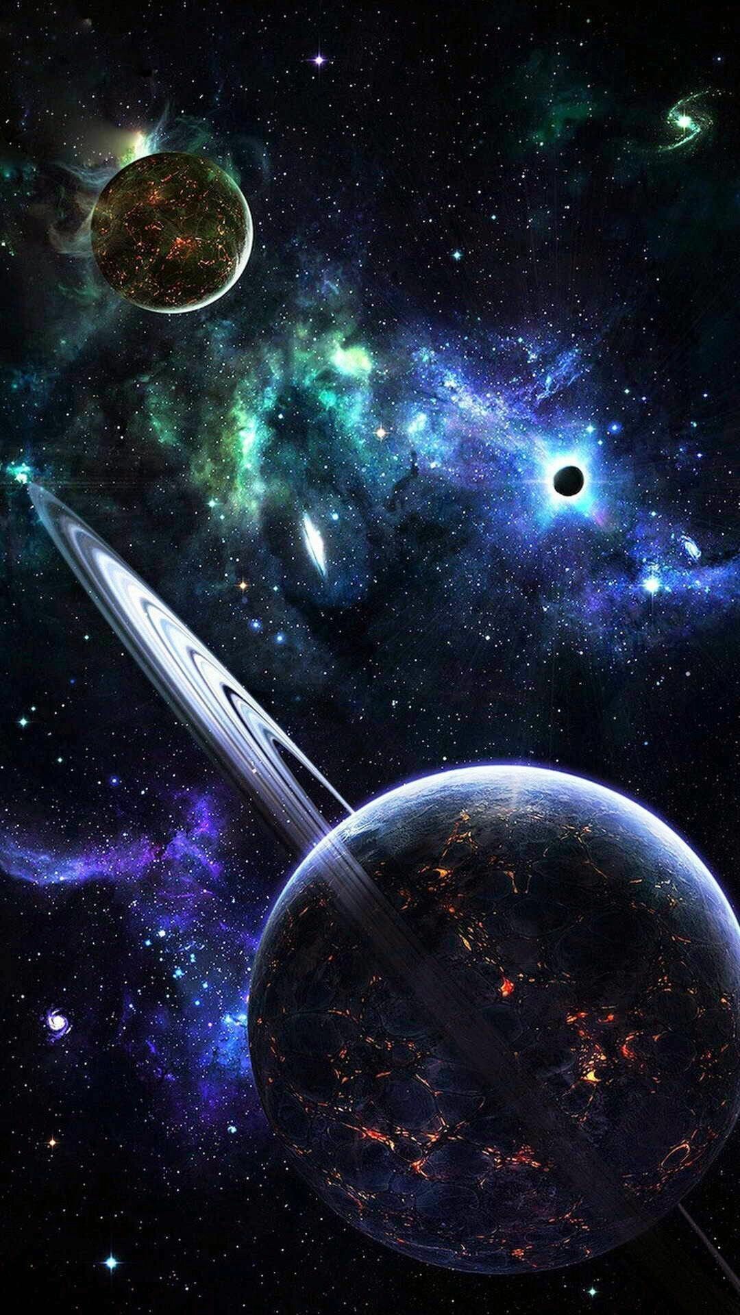 Outer Space: Celestial spheres, Interplanetary or interstellar expanse. 1080x1920 Full HD Background.
