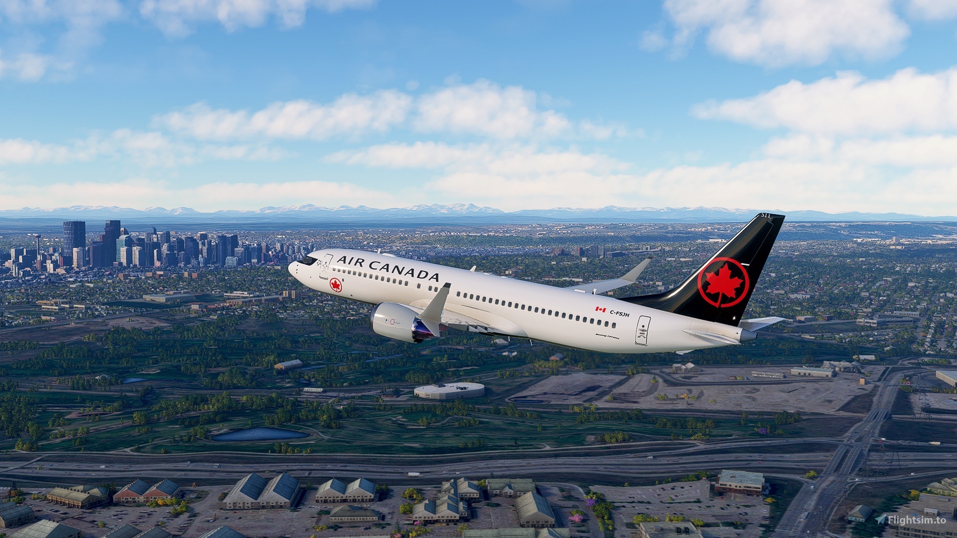 Air Canada 737 Max 8, Microsoft Flight Simulator, 1920x1080 Full HD Desktop