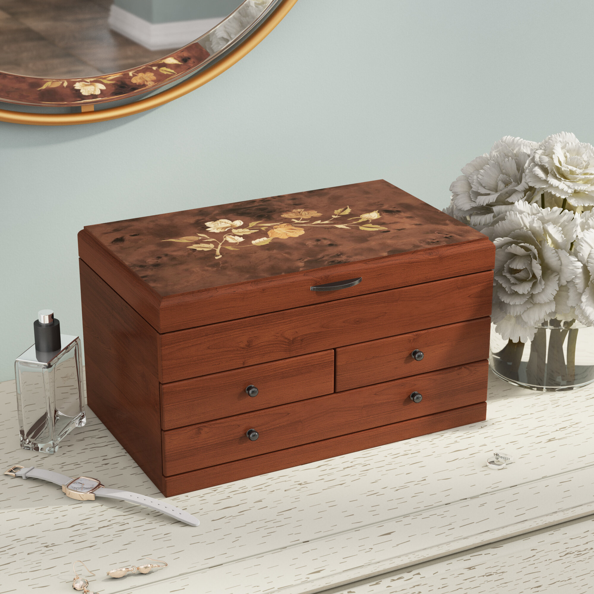 Wooden jewelry box by Charlton Home, a timeless piece, 2000x2000 HD Phone