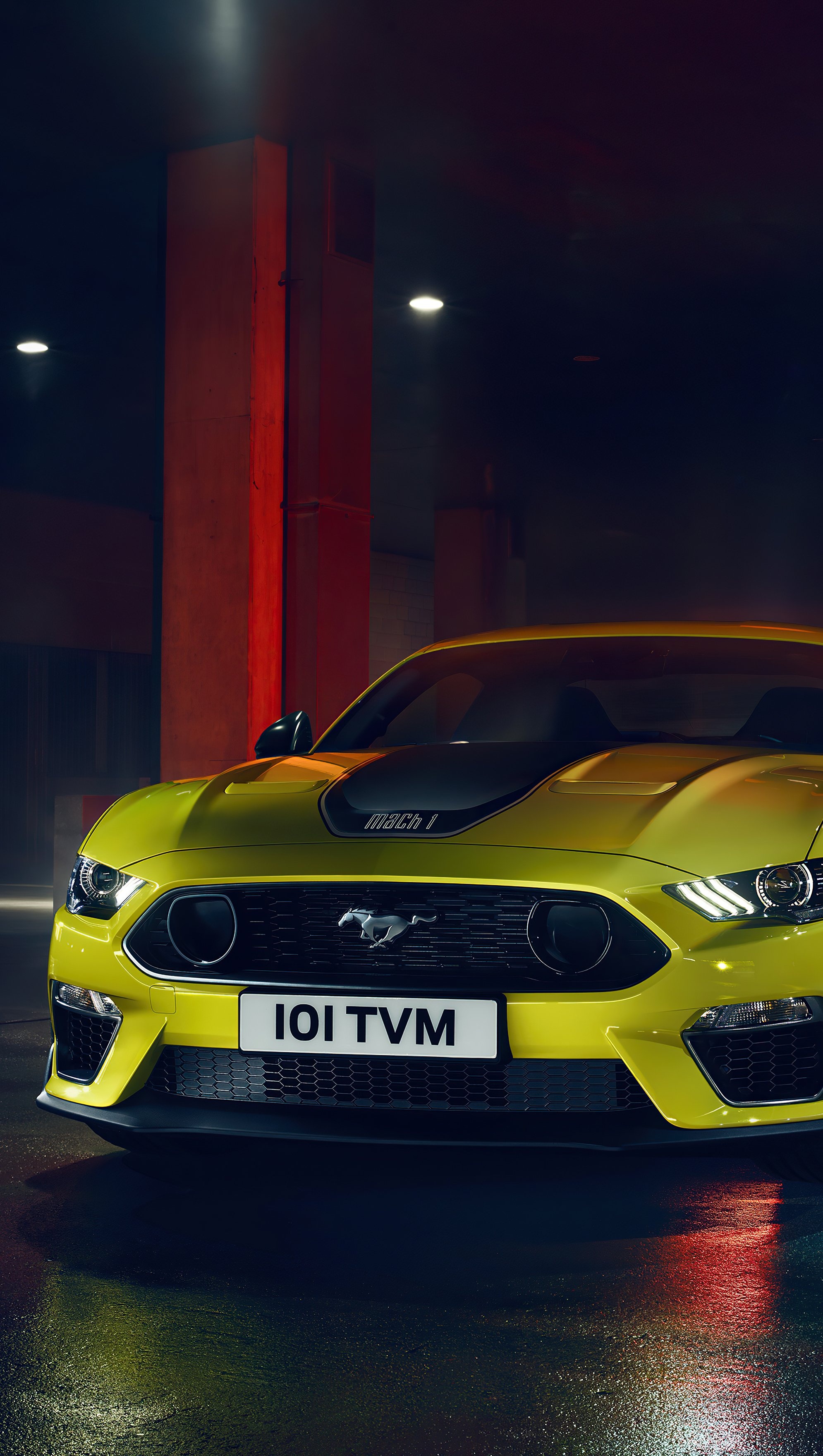 Ford Mustang, Ford Mustang yellow wallpaper, 1990x3520 HD Phone