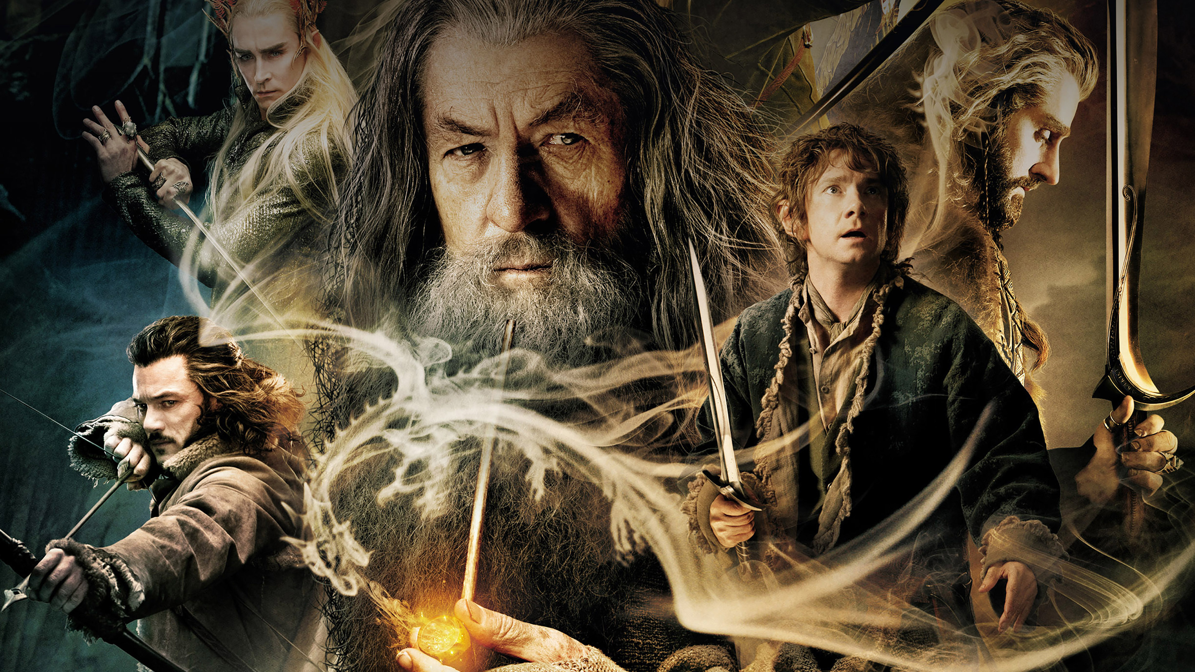 The Hobbit (Movie): Gandalf the Grey, An Istari wizard who recruits Bilbo. 3840x2160 4K Wallpaper.