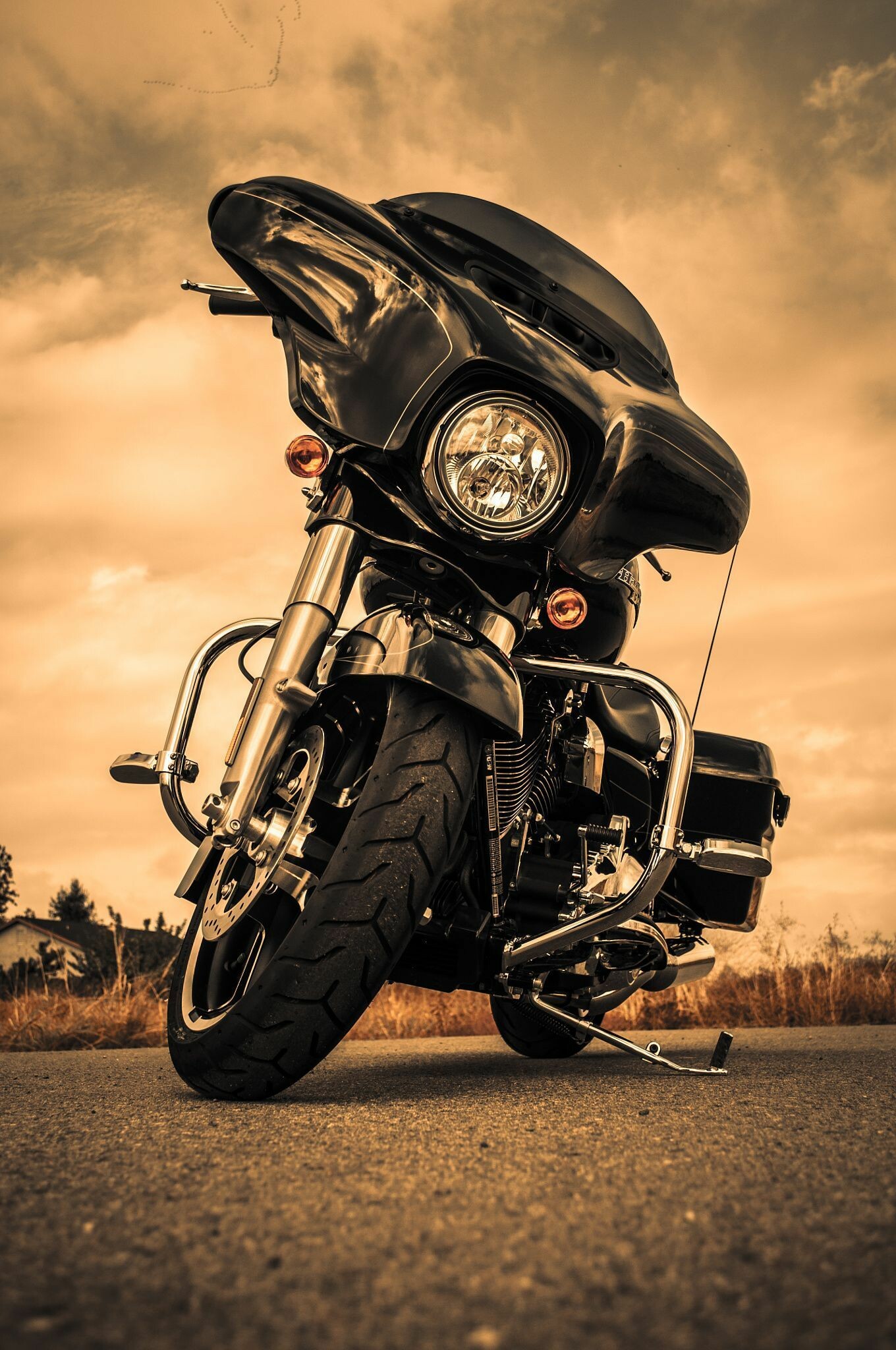Harley-Davidson Glide: H-D touring model, Powered by 1868 cc engine. 1360x2050 HD Background.