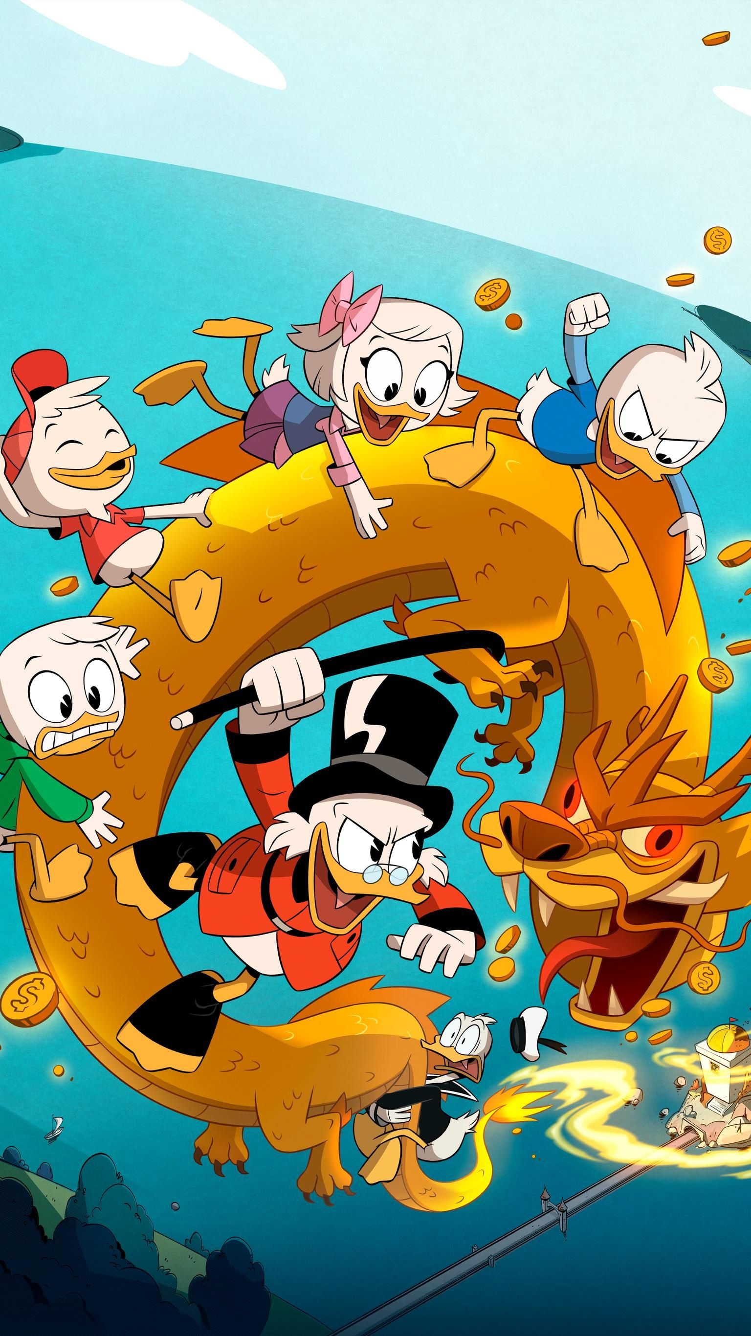 DuckTales Animation, Disney wallpapers, Textless, High resolution, 1540x2740 HD Phone