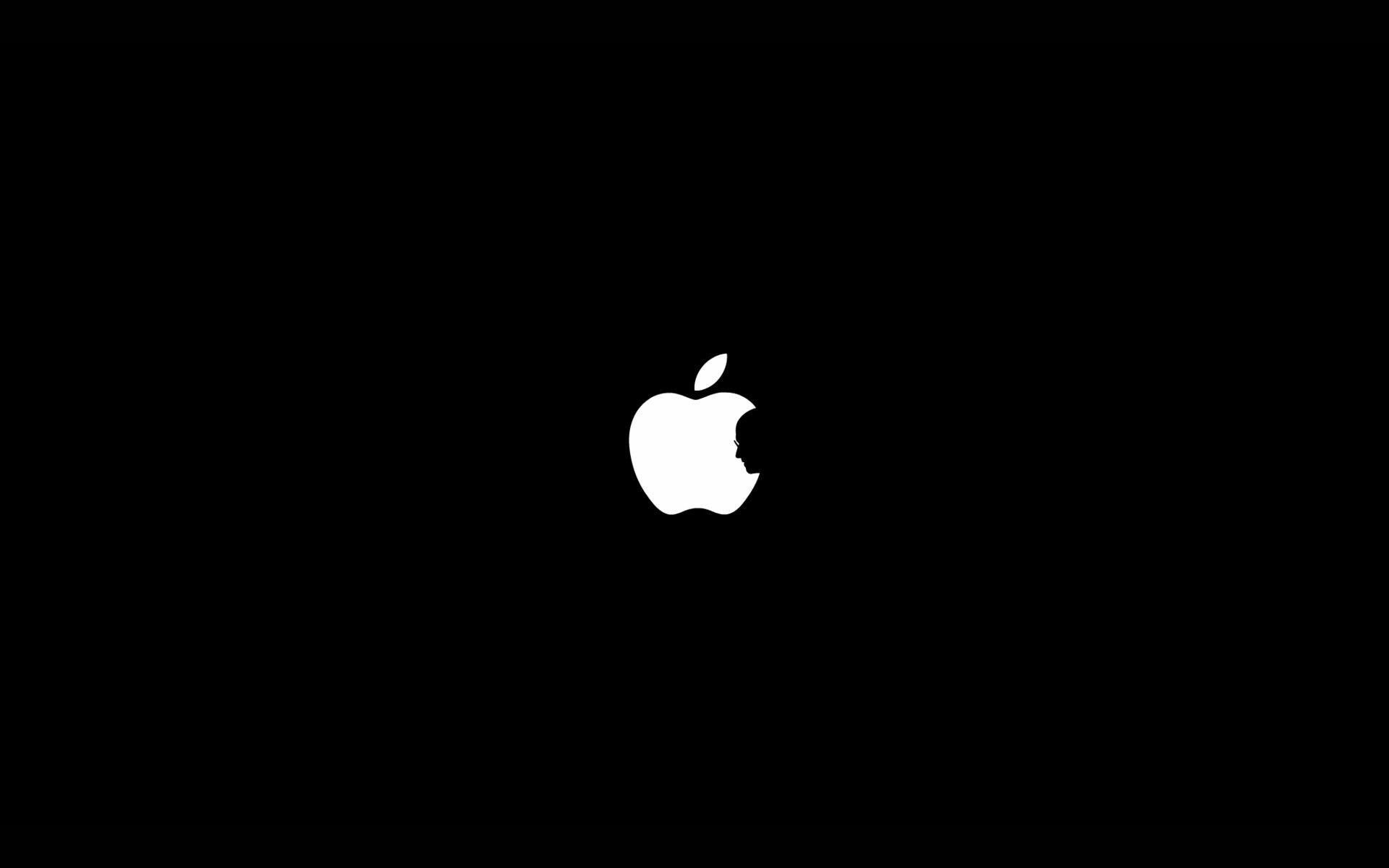 Apple Logo: The famous logo's creator, Rob Janoff, Monochrome. 1920x1200 HD Background.