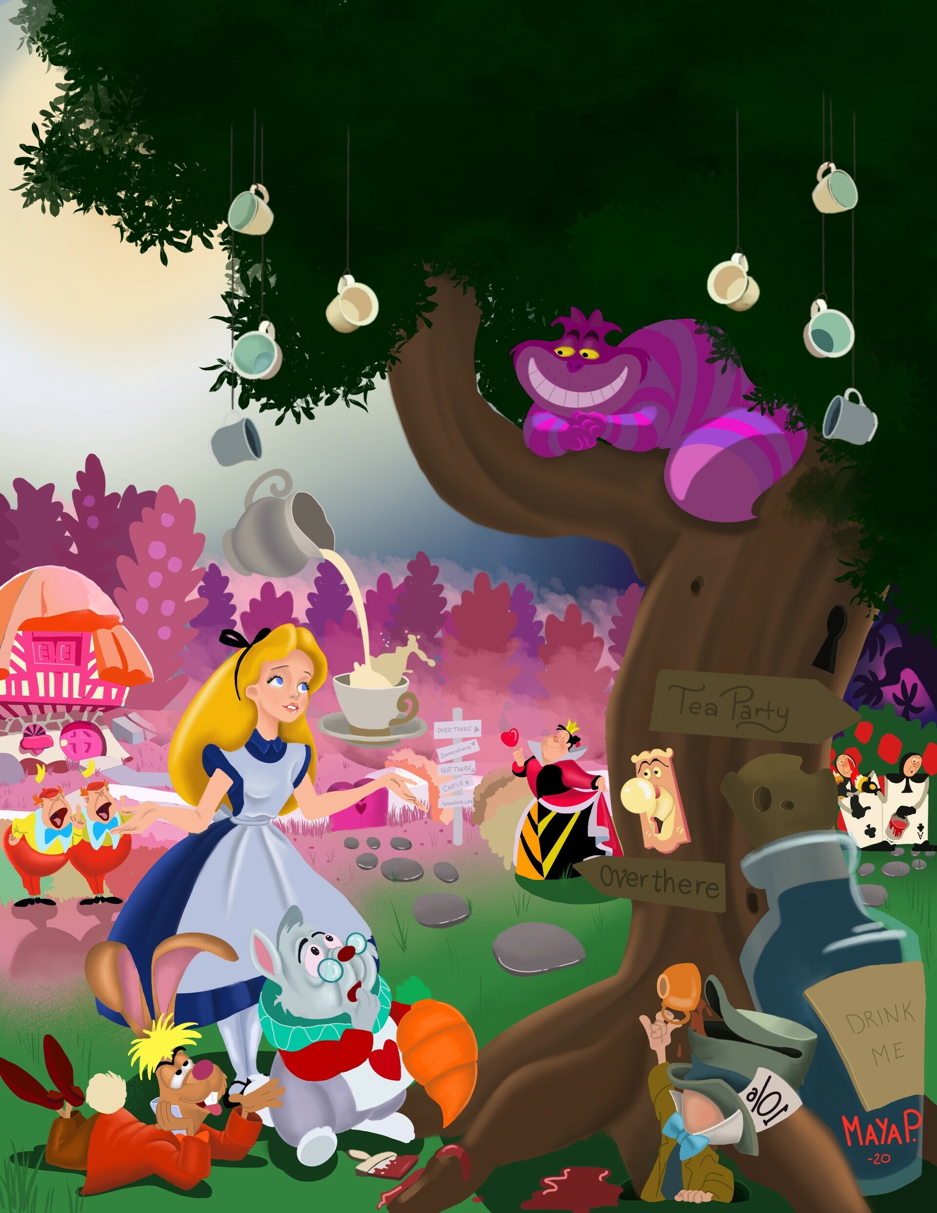 Alice In Wonderland (Cartoon): Lewis Carroll's beloved fantasy, Fictional characters. 1920x2490 HD Wallpaper.