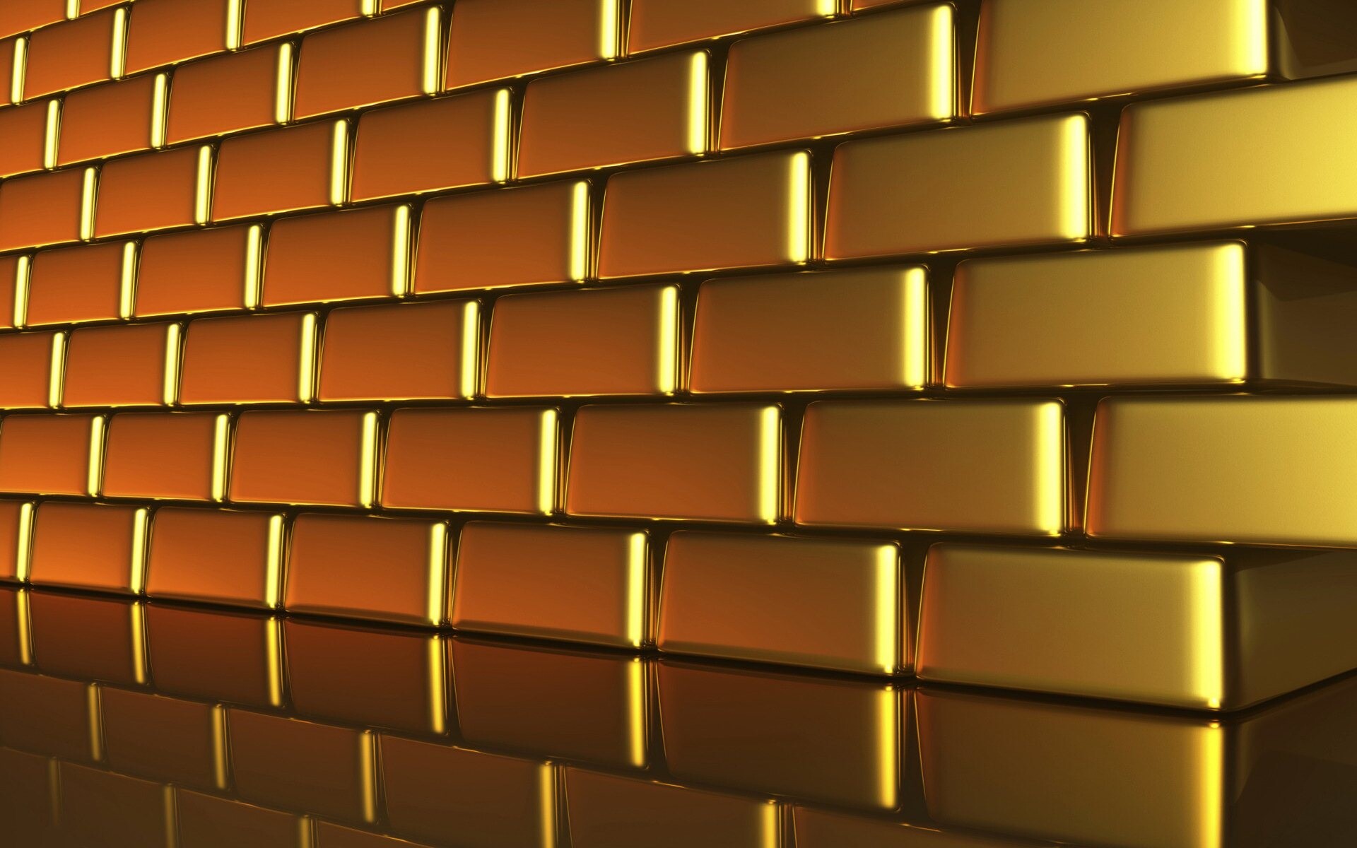 Gold: The wall made of gold bars, A vertical element of construction, Precious yellow-colored metal. 1920x1200 HD Wallpaper.