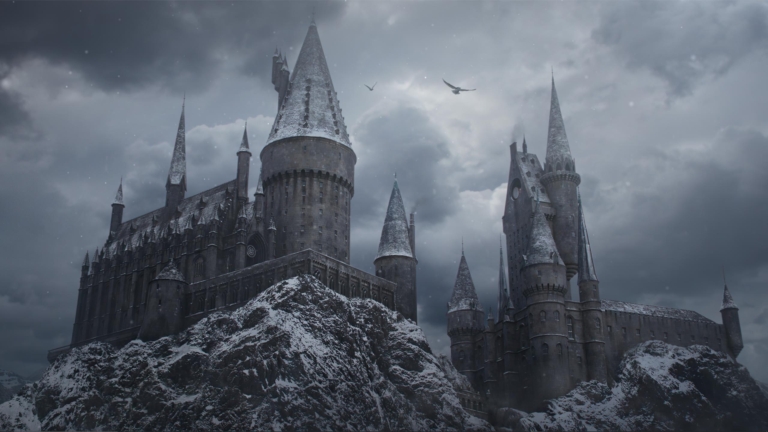 Winter, Hogwarts Castle Wallpaper, 2560x1440 HD Desktop