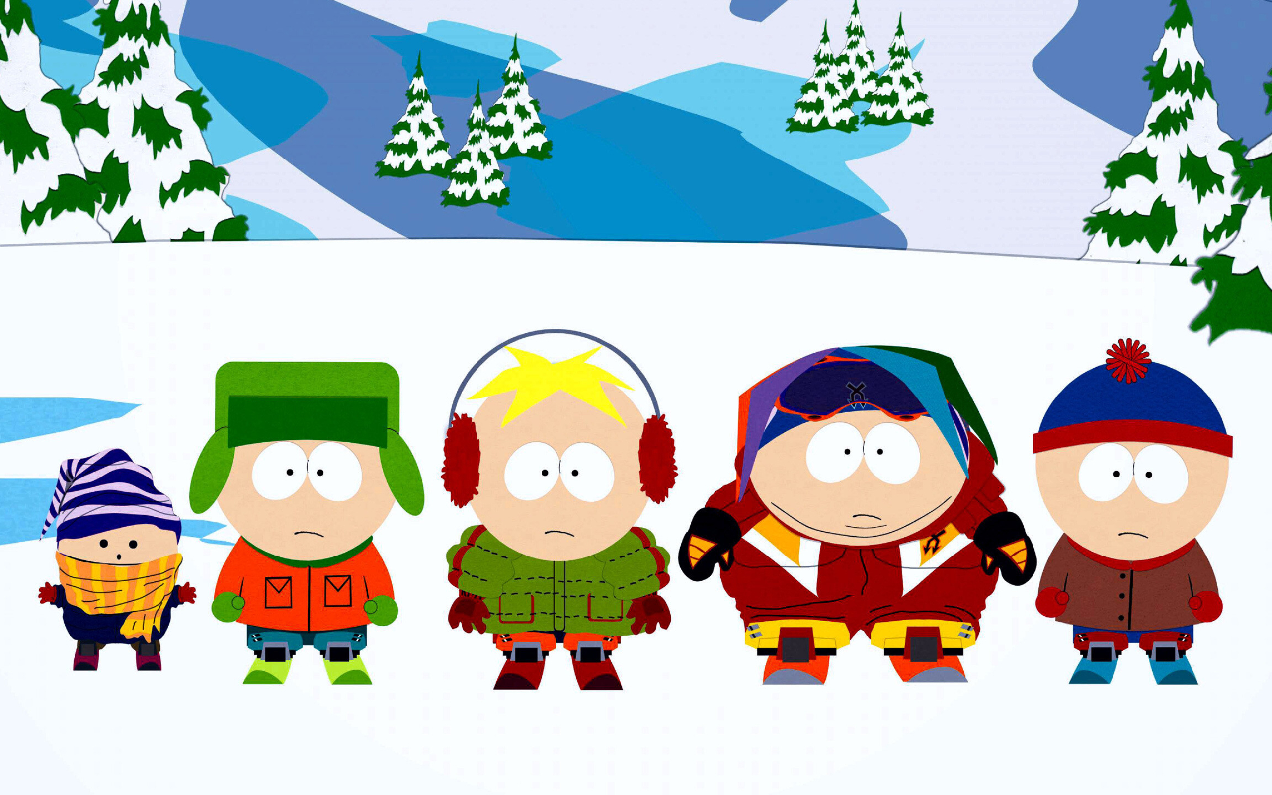 South Park: Asspen, the second episode of the sixth season, Cartoon. 2560x1600 HD Background.