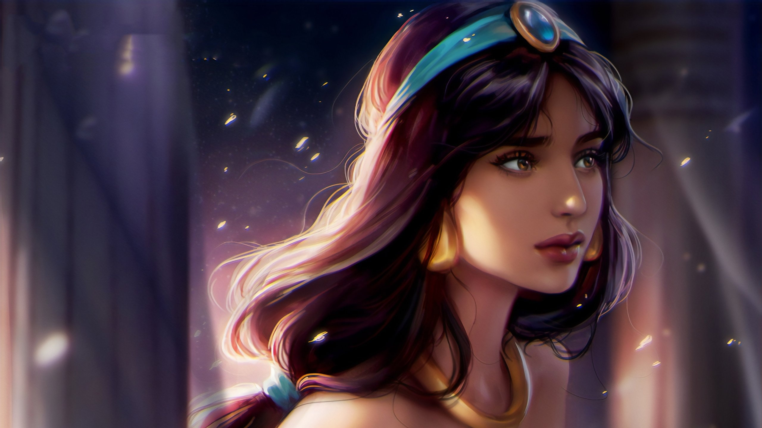 Princess Jasmine, Animated character, Disney princess, Magical world, 2560x1440 HD Desktop
