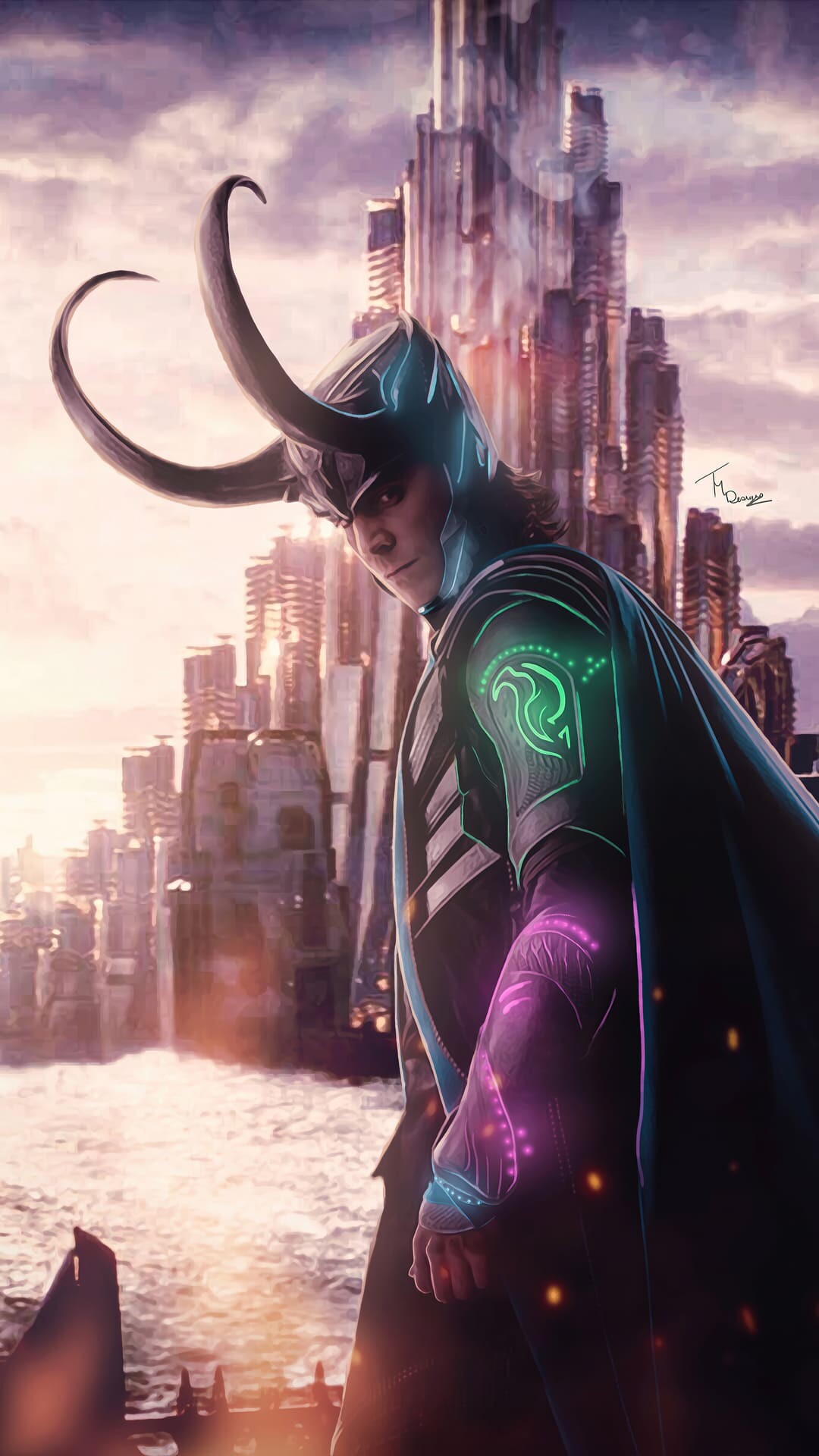 Loki: TV series, Tom Hiddleston reprises his role from the film series. 1080x1920 Full HD Background.