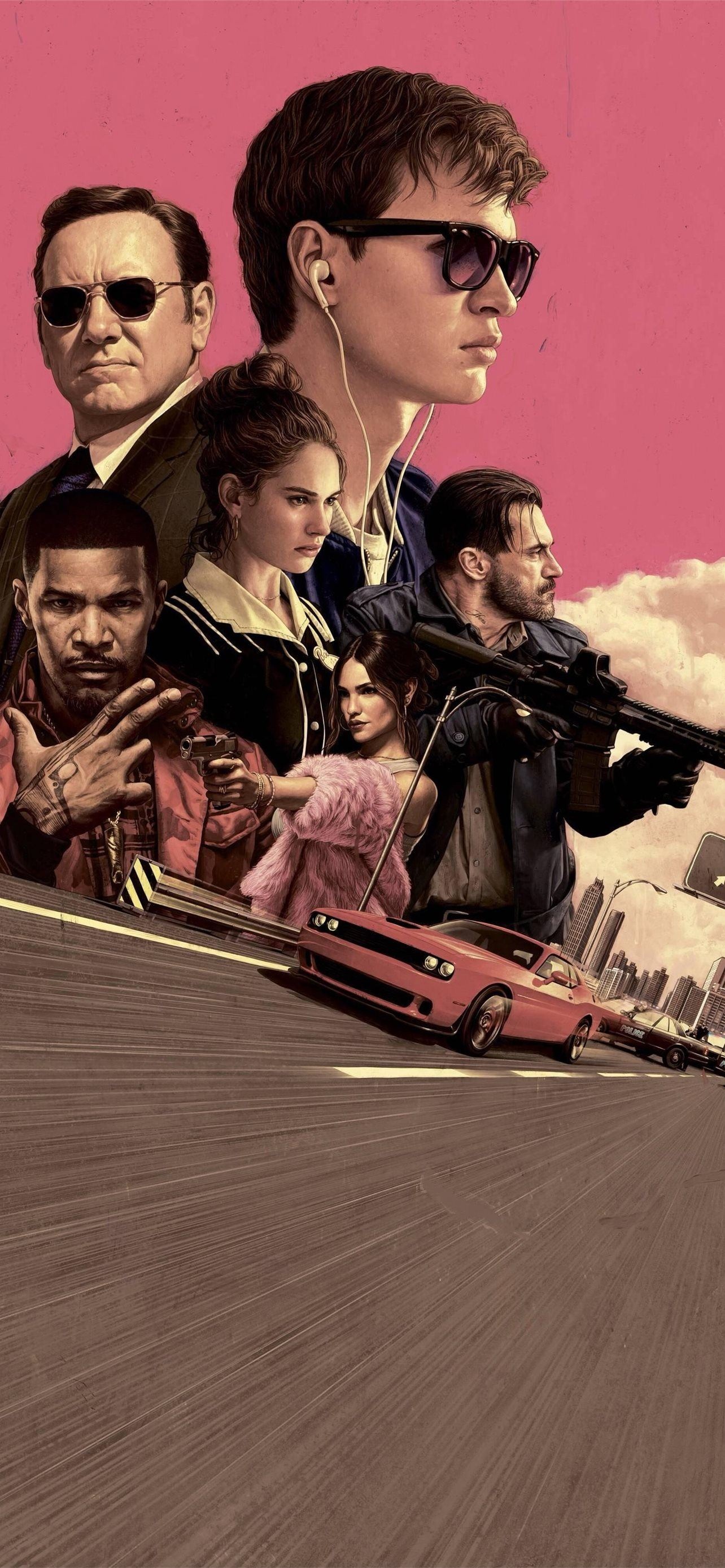 Baby Driver iPhone wallpapers, Stylish images, Movie characters, Speedy cars, 1290x2780 HD Handy