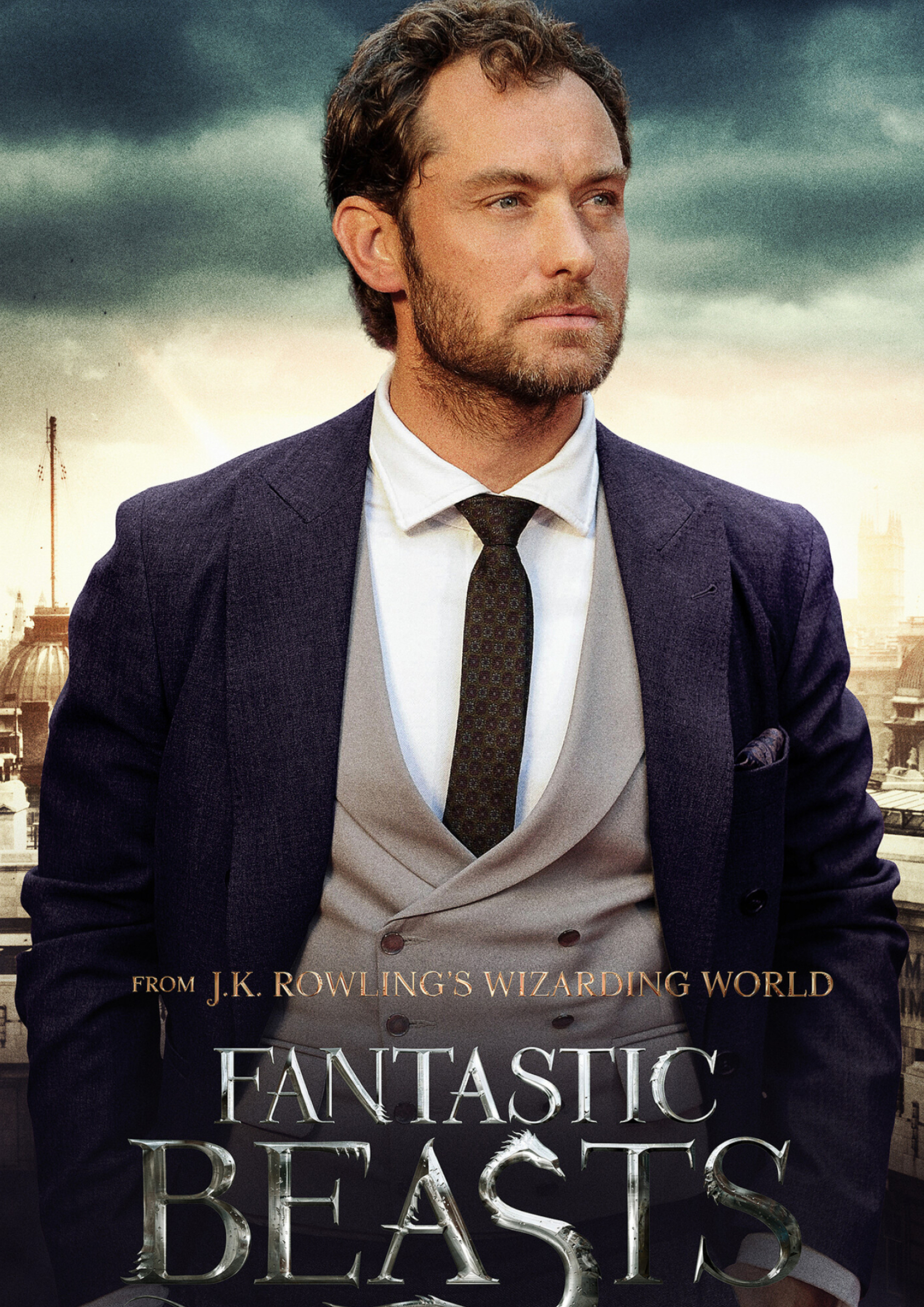 Fantastic Beasts 2, Jude Law character, Artstation, Spellbinding poster, 1920x2720 HD Phone