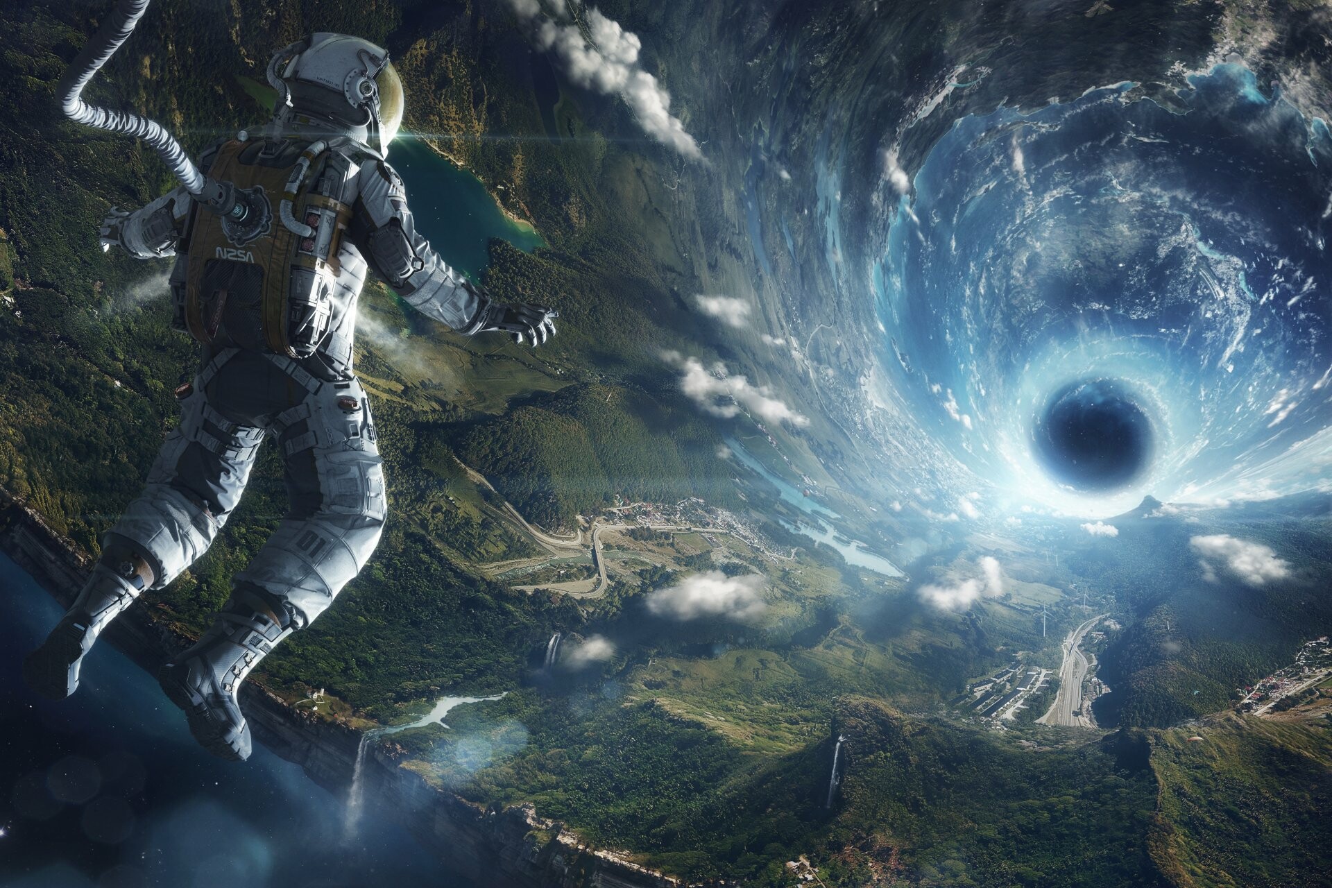 Astronaut: A person who is specially trained to travel into outer space. 1920x1280 HD Background.