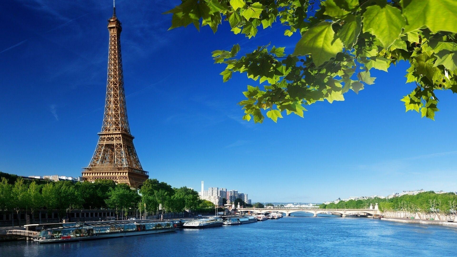 France: Eiffel Tower, The country was part of the Roman Empire until 472 AD. 1920x1080 Full HD Background.