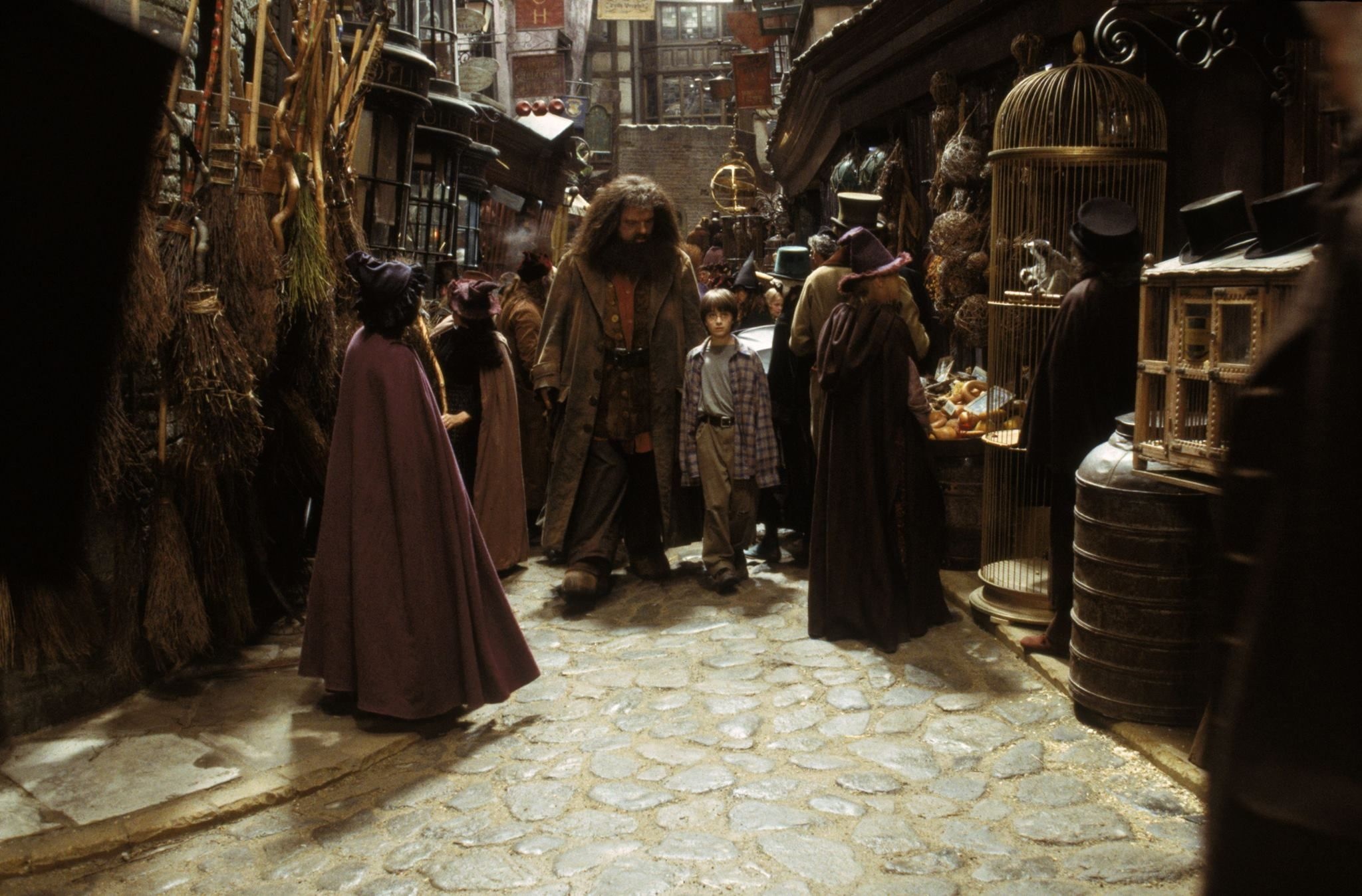 Harry and Hagrid, Diagon Alley adventure, Magical shopping spree, Friends forever, 2050x1350 HD Desktop