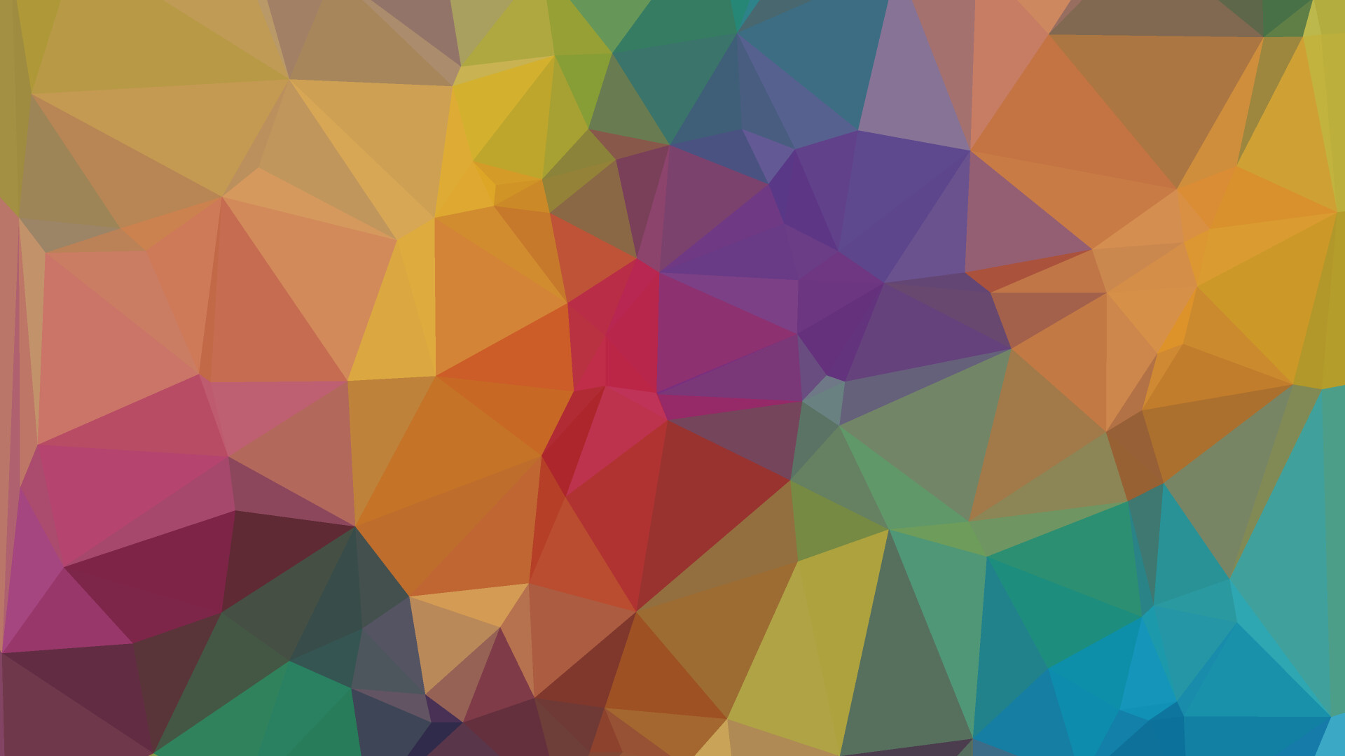 Geometric Abstract: Colorful polygonal figures, Complementary angles, Triangles. 1920x1080 Full HD Wallpaper.