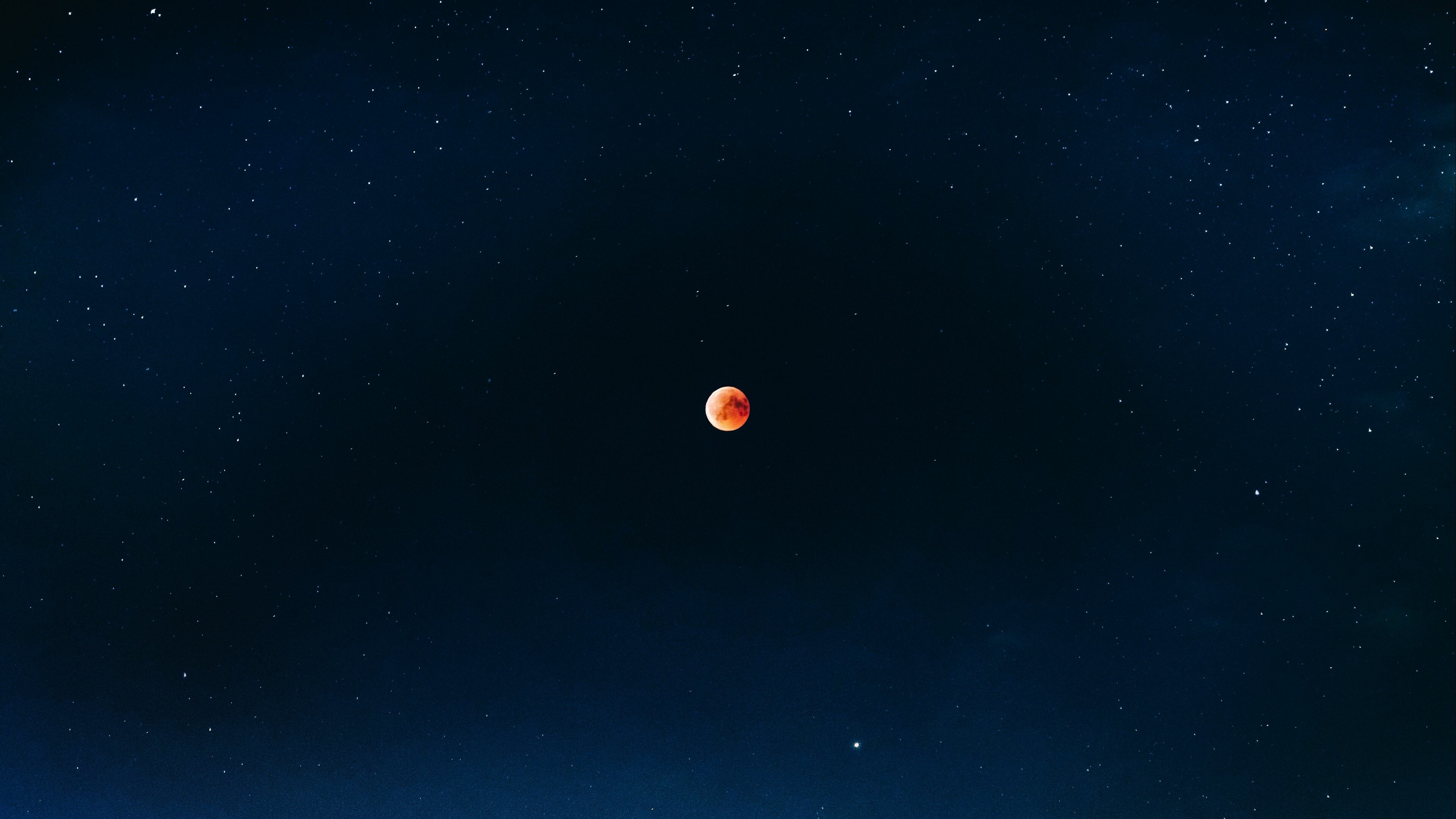 Fiery moon, Lunar eclipse, Full moon, Red moon, 3840x2160 4K Desktop