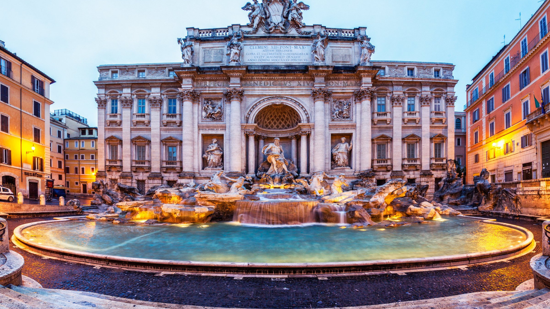 Trevi Fountain, Rome landmark, Baroque sculpture, Italian tourism, 1920x1080 Full HD Desktop