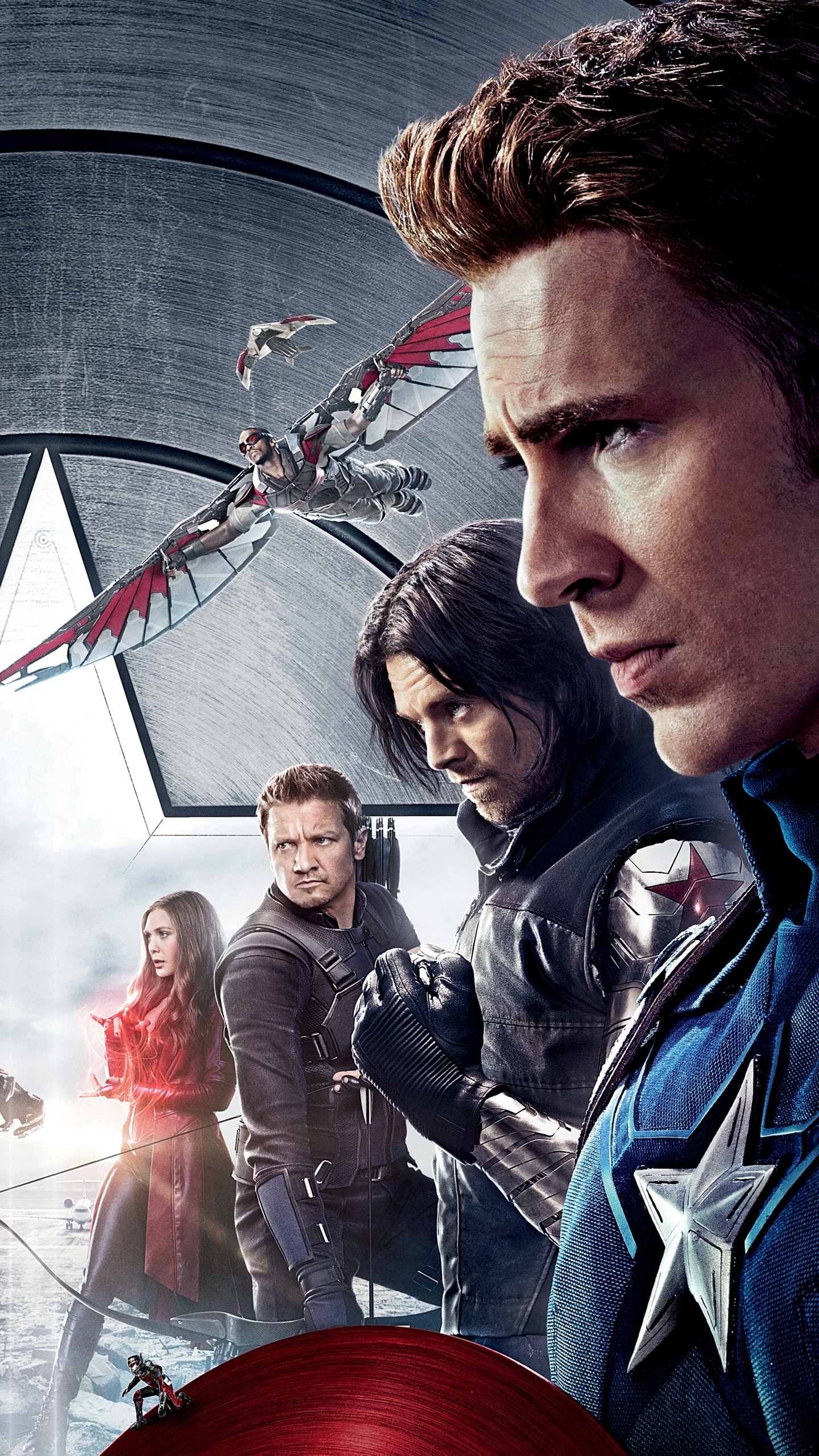 Captain America, Civil War battles, Marvel superheroes, Epic movies, 1440x2560 HD Phone
