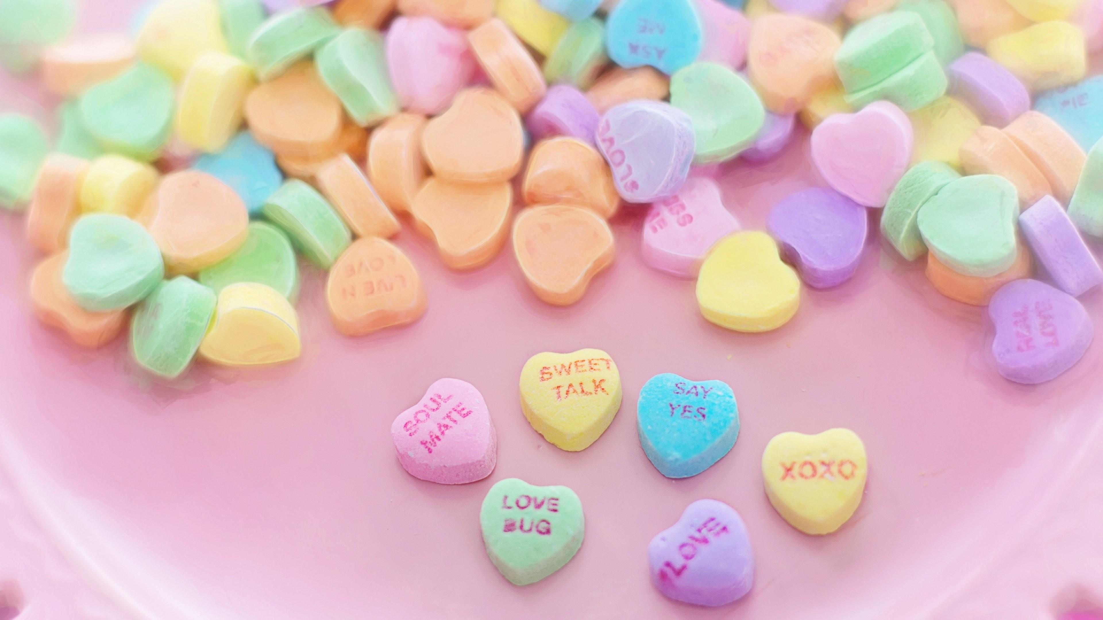 Valentine candy wallpapers, Love-themed confectionery, Romantic sugary treats, Sweet gestures of affection, 3840x2160 4K Desktop