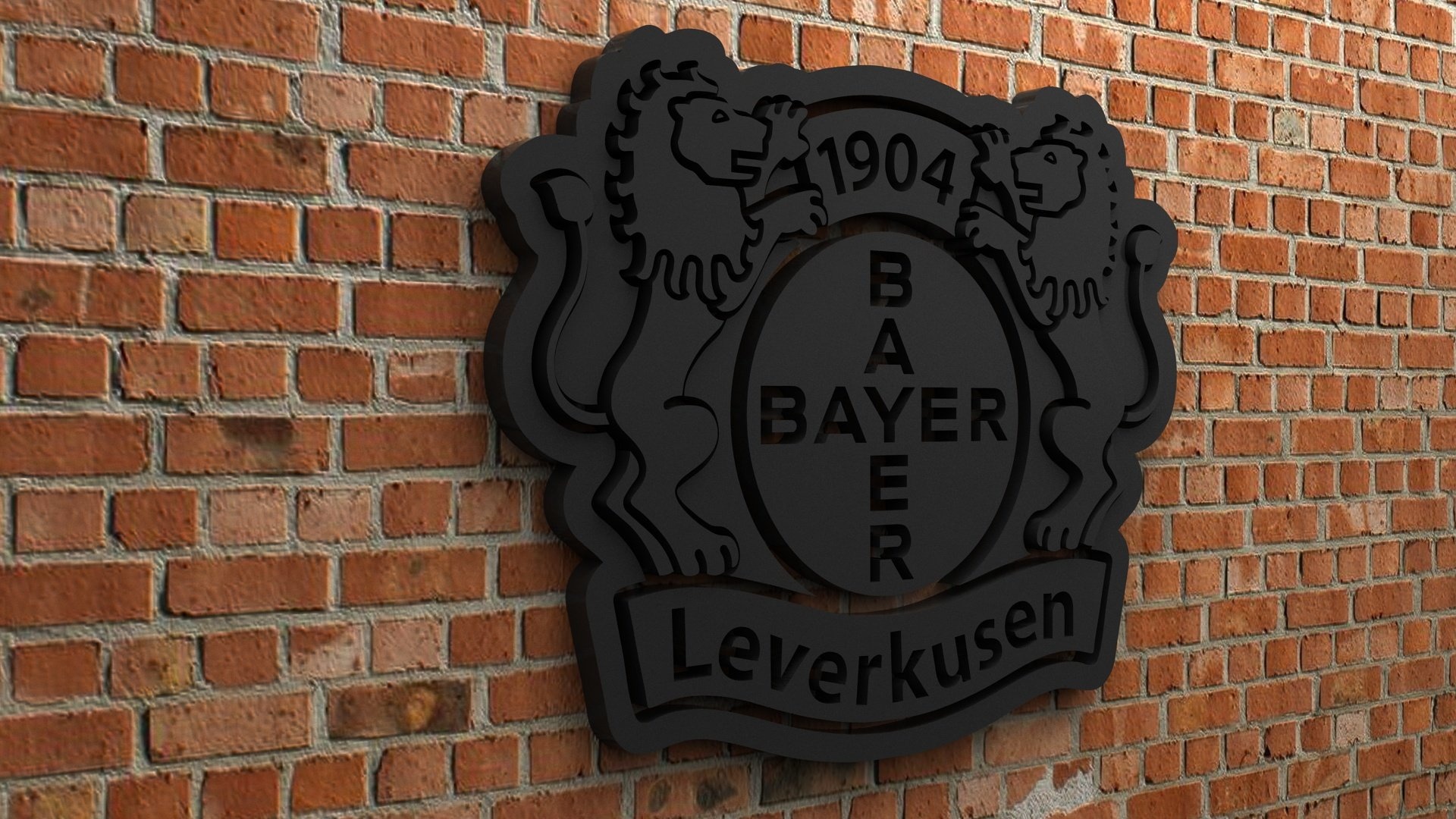 Bayer 04 Leverkusen, Logo design, 3D printable, High-quality model, 1920x1080 Full HD Desktop