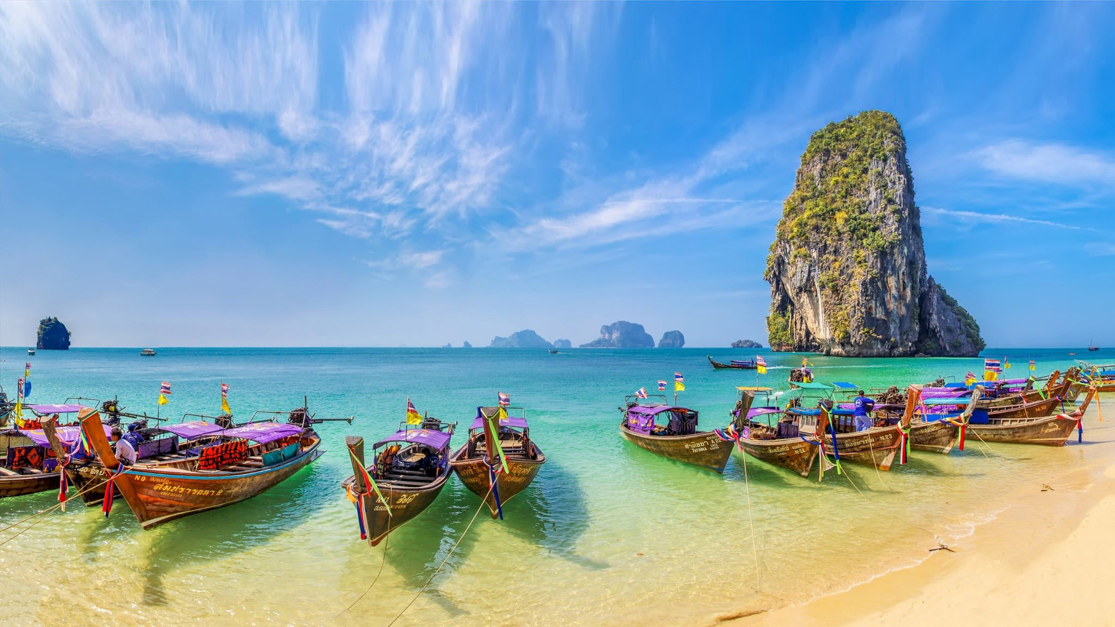 Thailand: Country In Asia, The Exotic Island Of Phuket, Beach, Sand, Limestone. 3840x2160 4K Wallpaper.